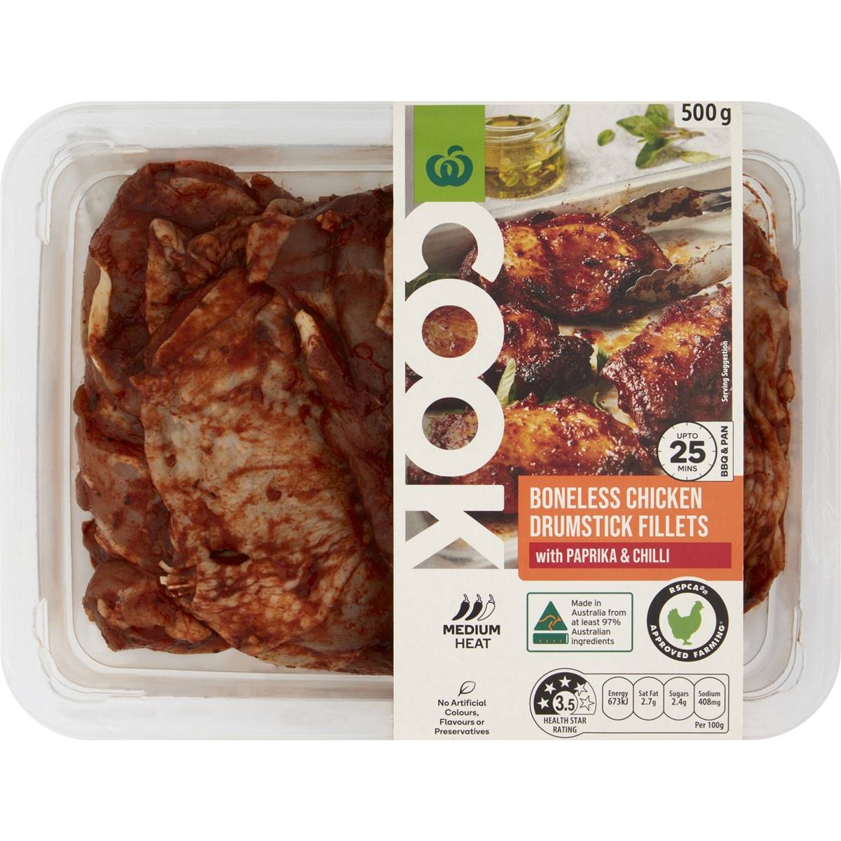 Woolworths Cook Boneless Chicken Fillets Drumstick Paprika & Chilli ...