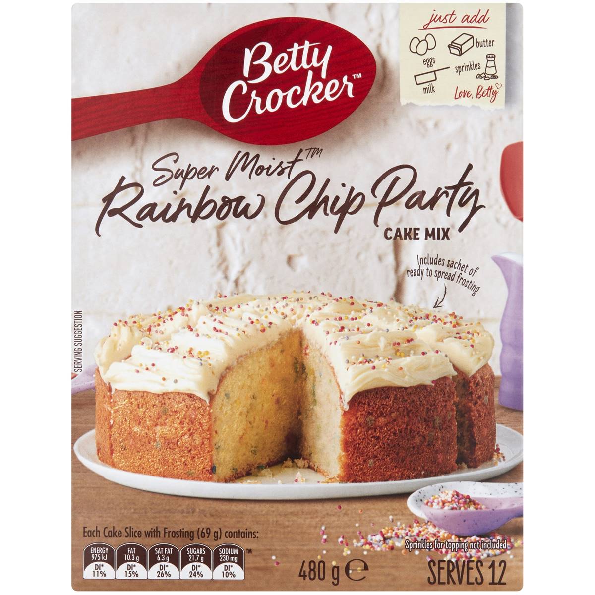 Betty Crocker Rainbow Chip Party Cake Mix 480g | Woolworths