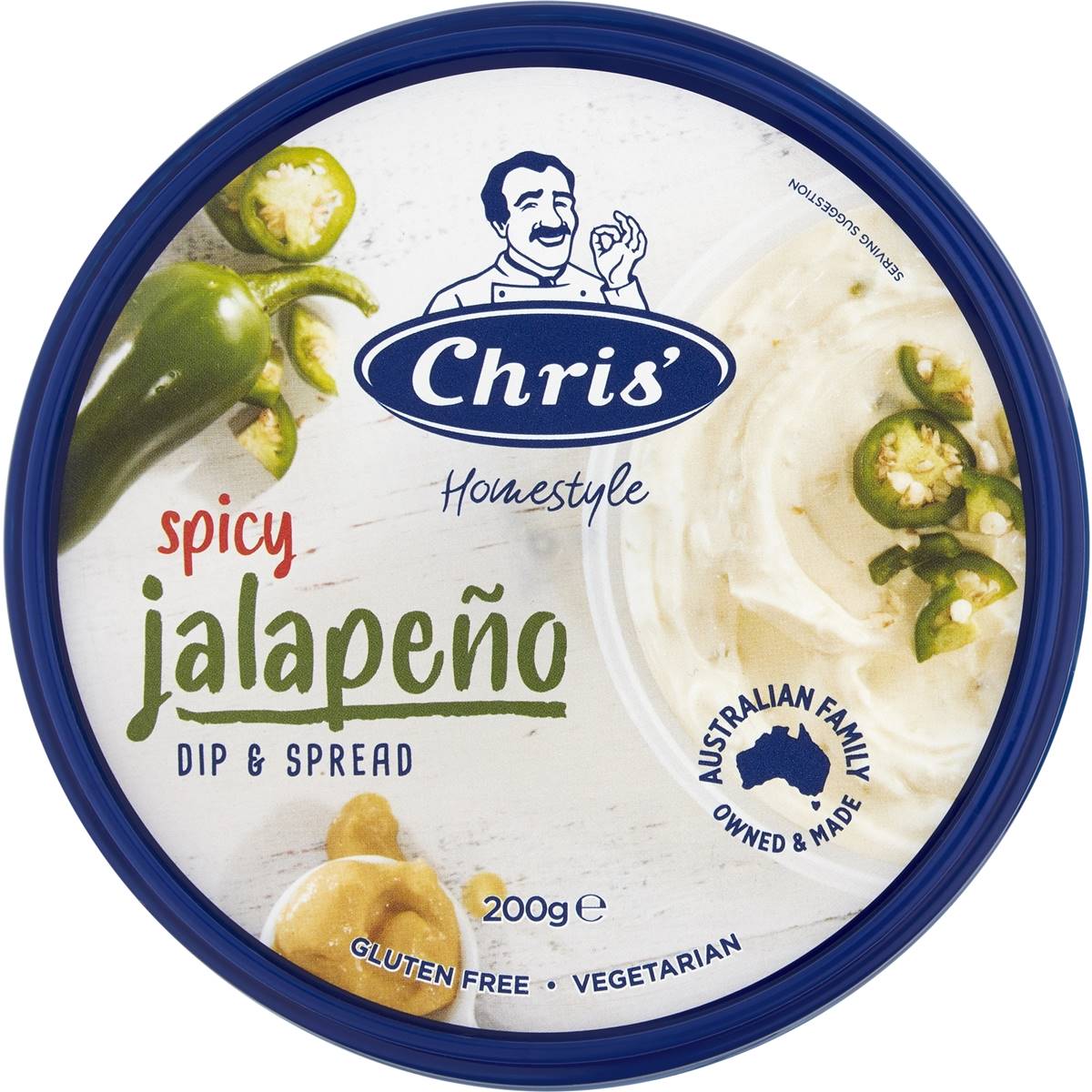 Chris' Spicy Jalapeno Dip & Spread 200g Woolworths