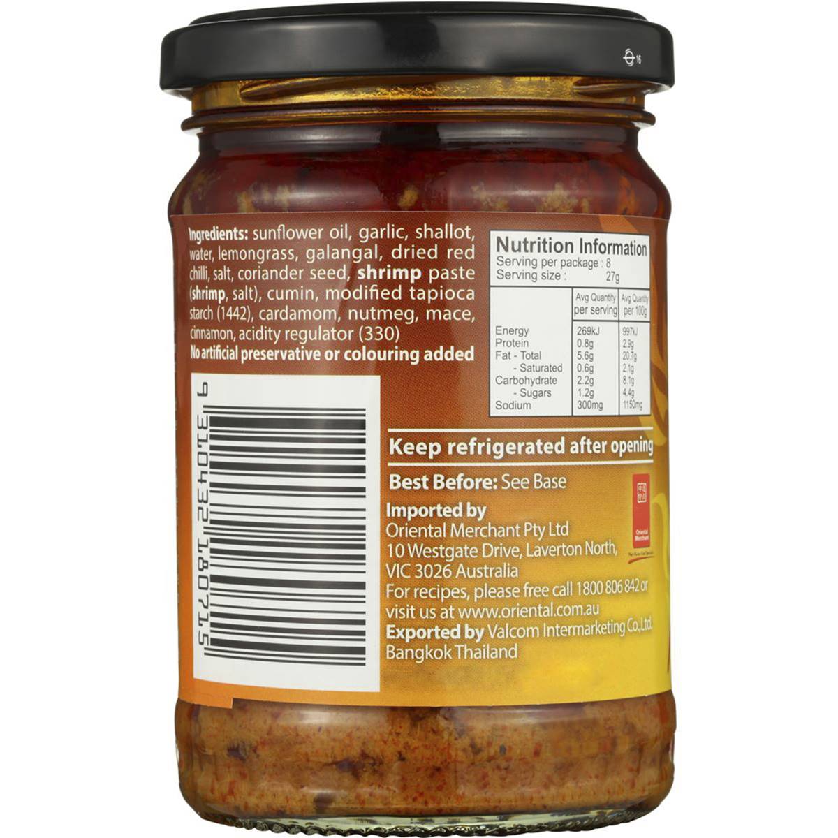 Valcom Paste Massaman Curry 210g | Woolworths