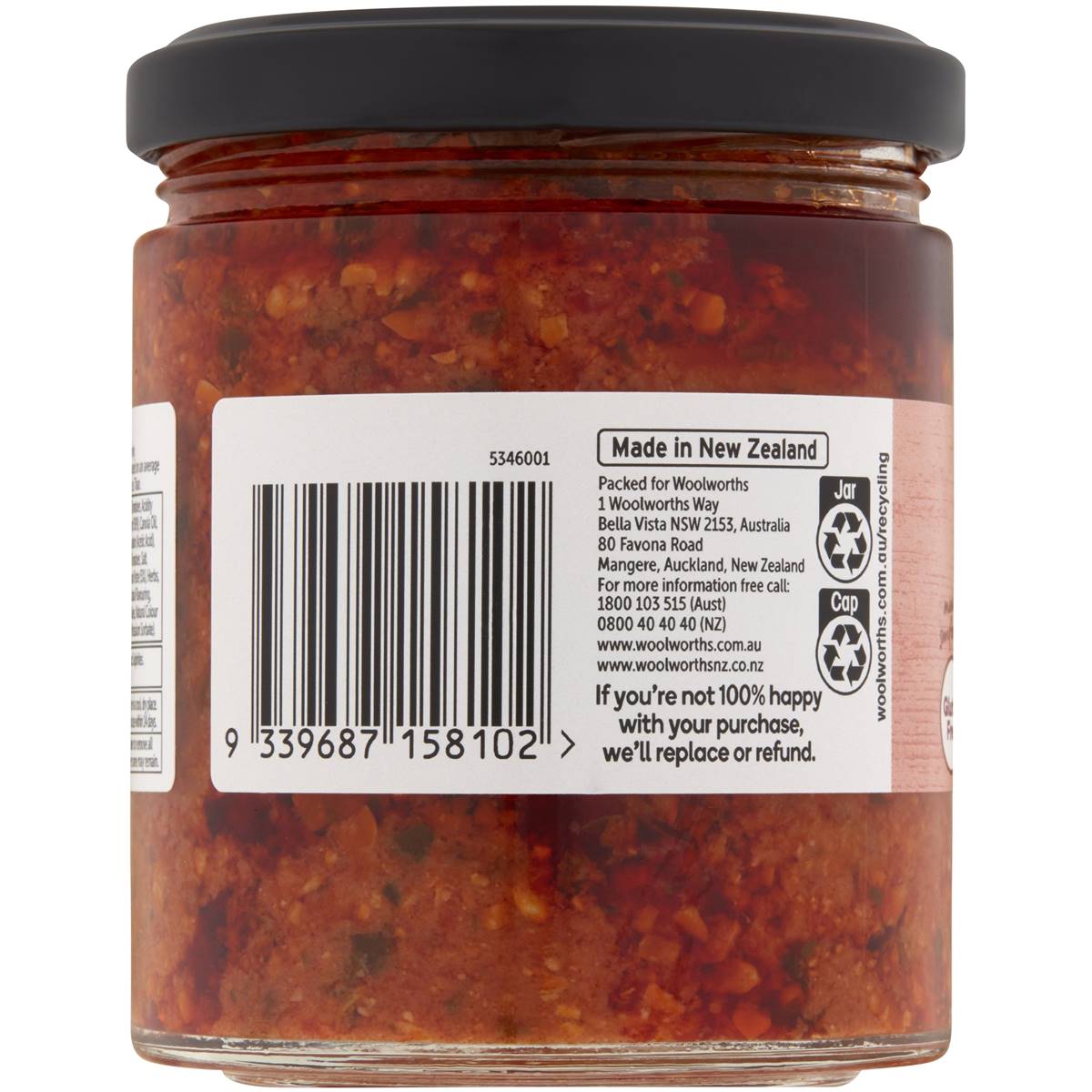 Woolworths Free From Dairy Sundried Tomato Pesto 180g Woolworths