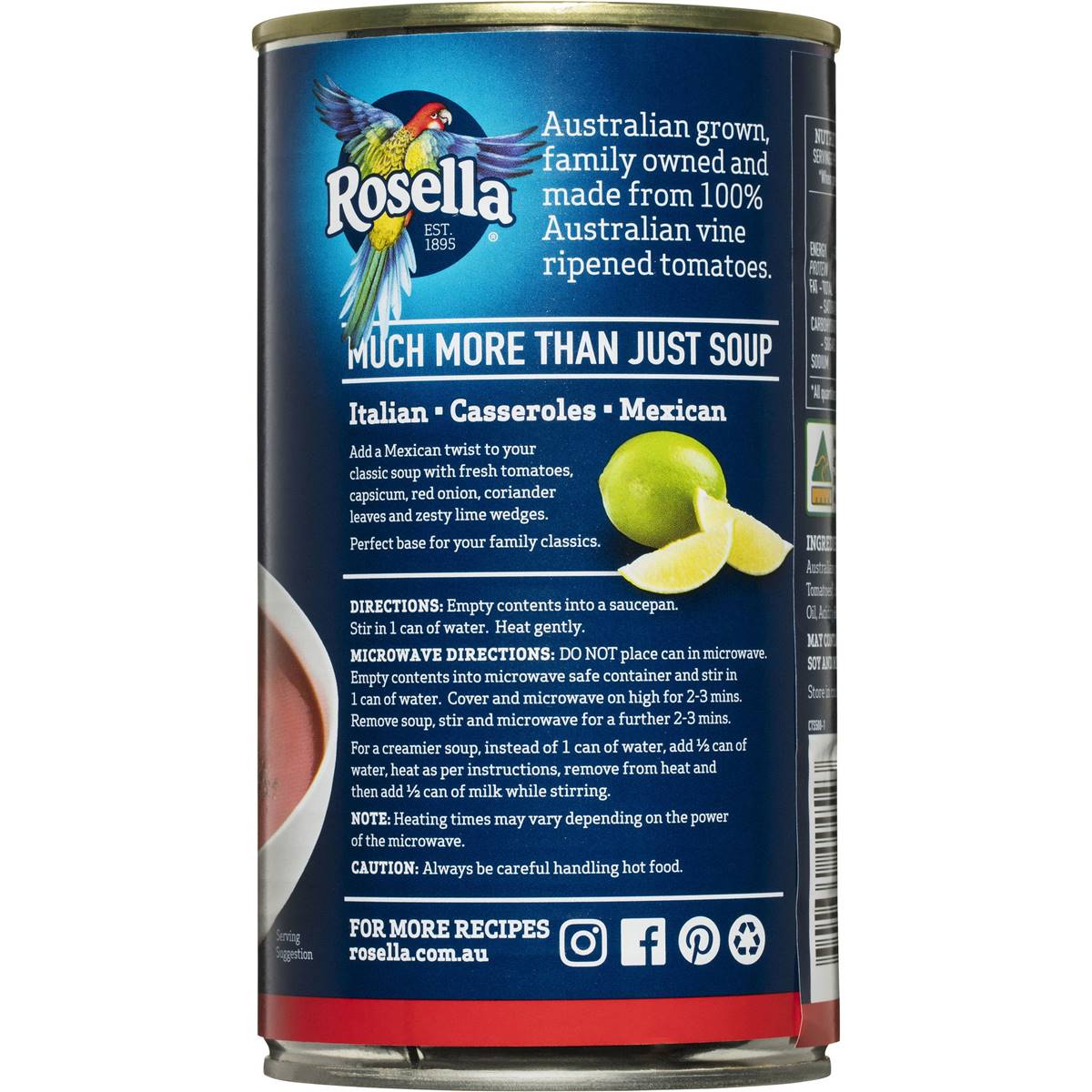 Rosella Canned Soup Tomato Condensed 500g Woolworths