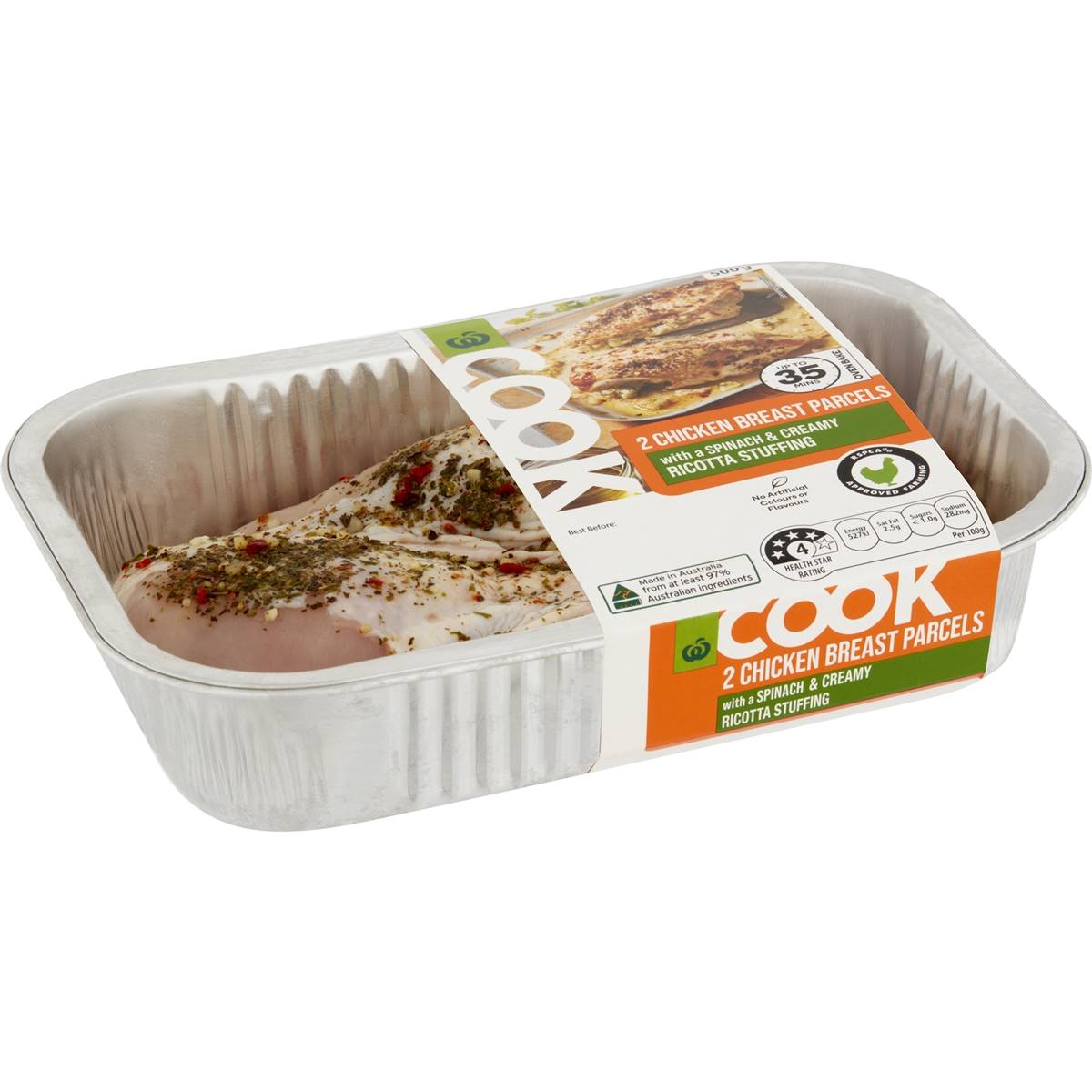Woolworths Cook Chicken Breast Parcels With Spinach & Ricotta 500g Woolworths