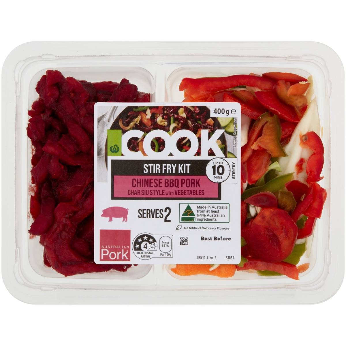 Woolworths Cook Stir Fry Kit Chinese Bbq Pork Char Siu With Veges 400g ...