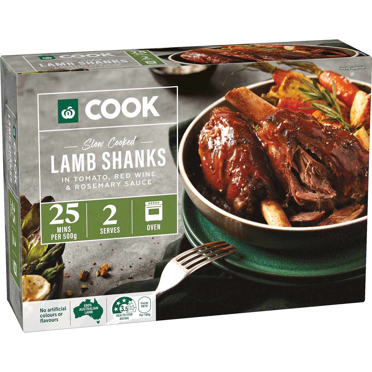 Woolworths Cook Lamb Shanks With Red Wine & Rosemary 850g 1.25kg