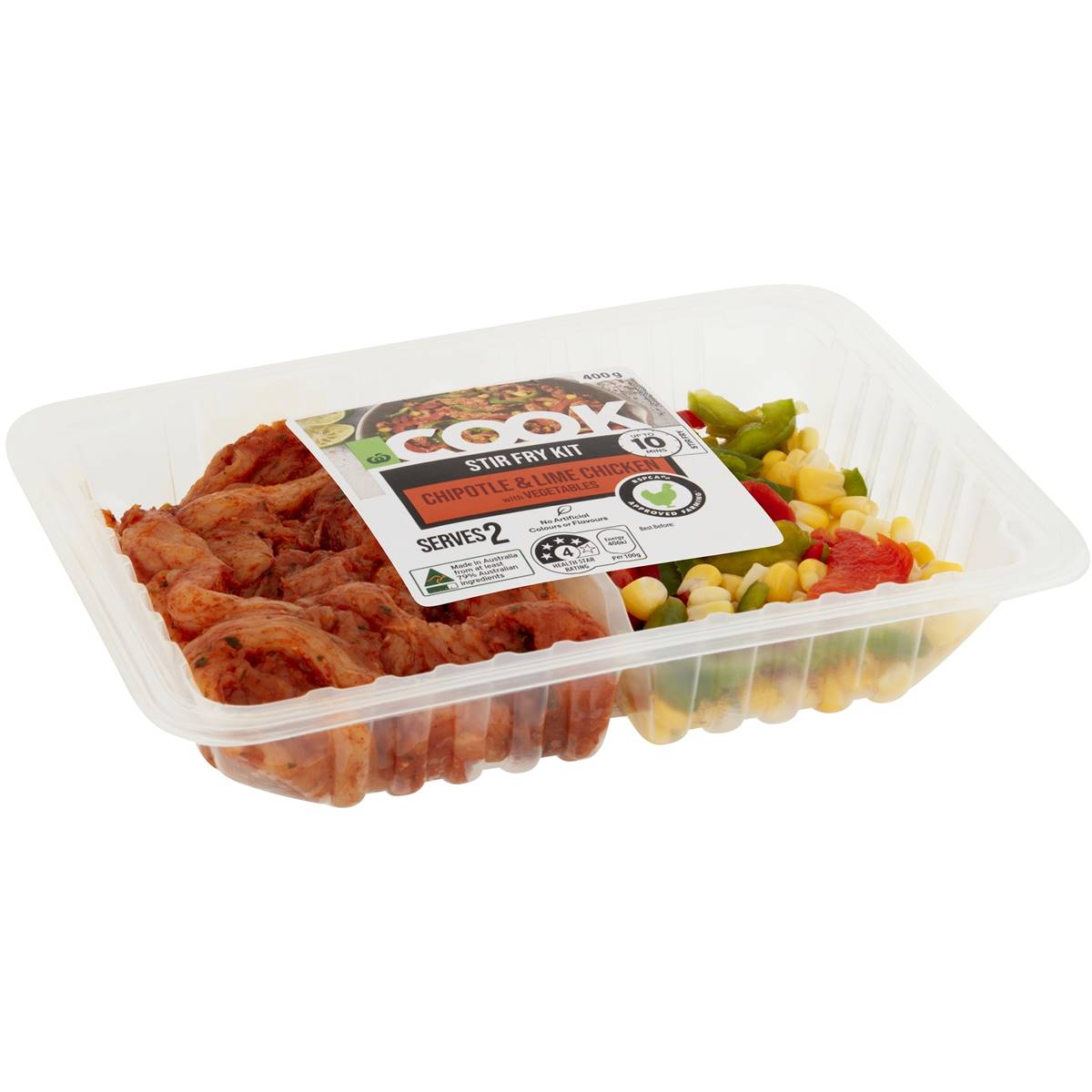 Woolworths Cook Stir Fry Kit Chipotle & Lime Chicken With Veges 400g