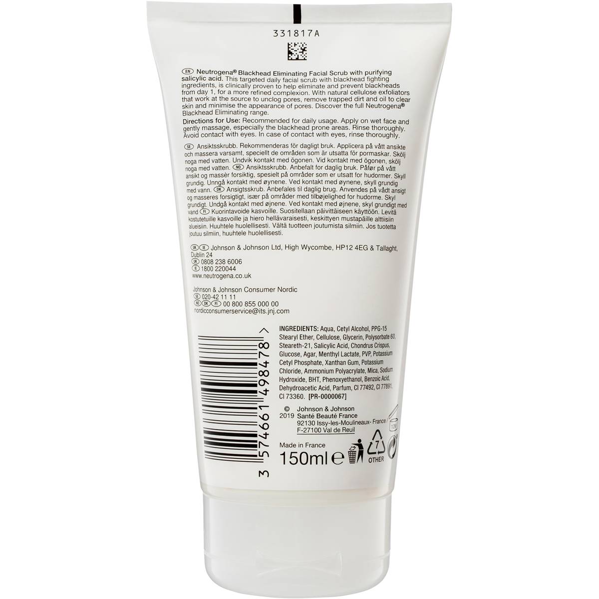 Neutrogena Black Head Eliminating Face Scrub 150ml Woolworths