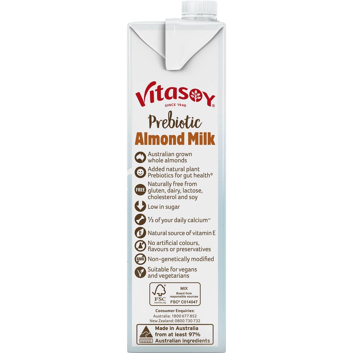 Vitasoy Prebiotic Almond Milk 1l Woolworths
