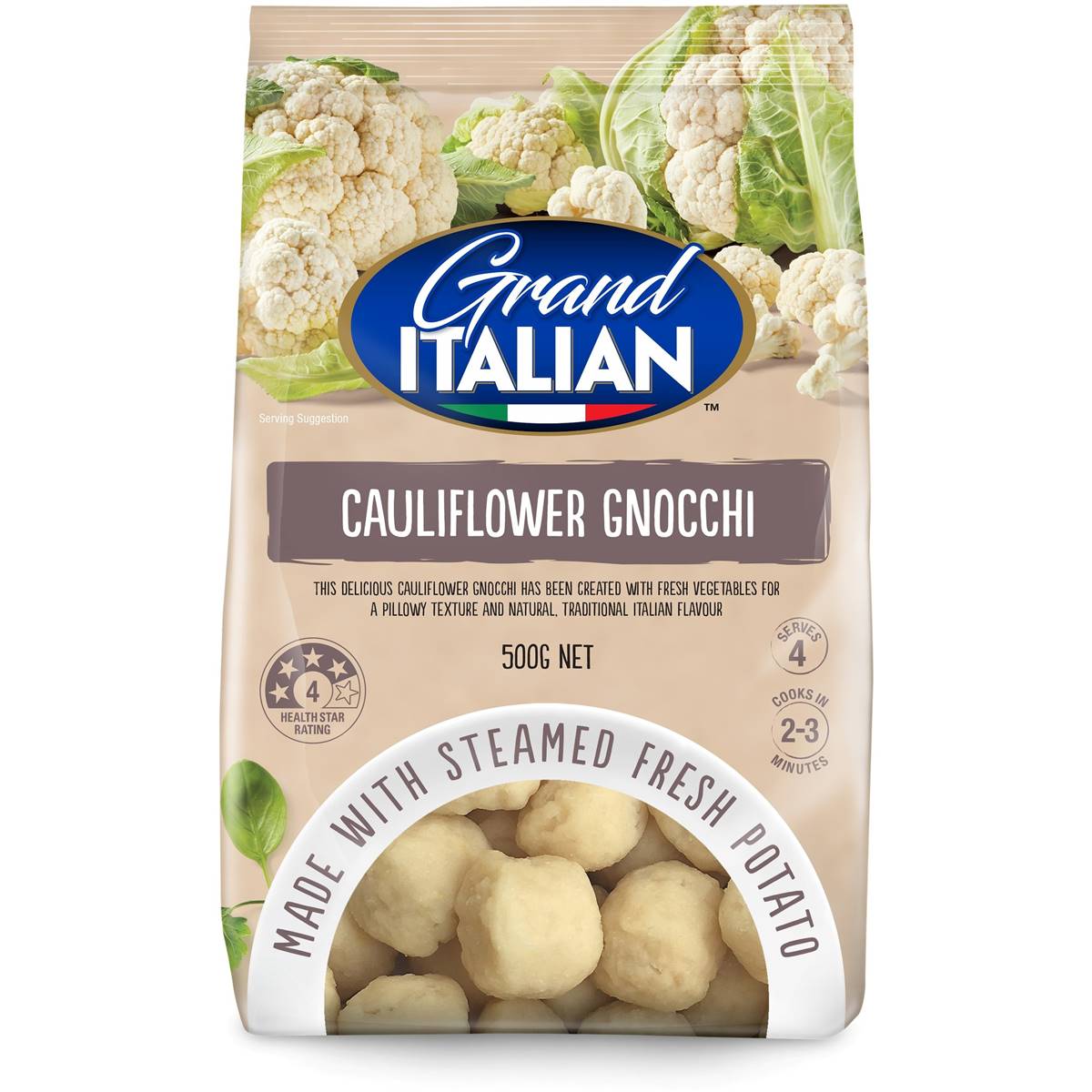 Grand Italian Cauliflower Gnocchi 500 G Woolworths