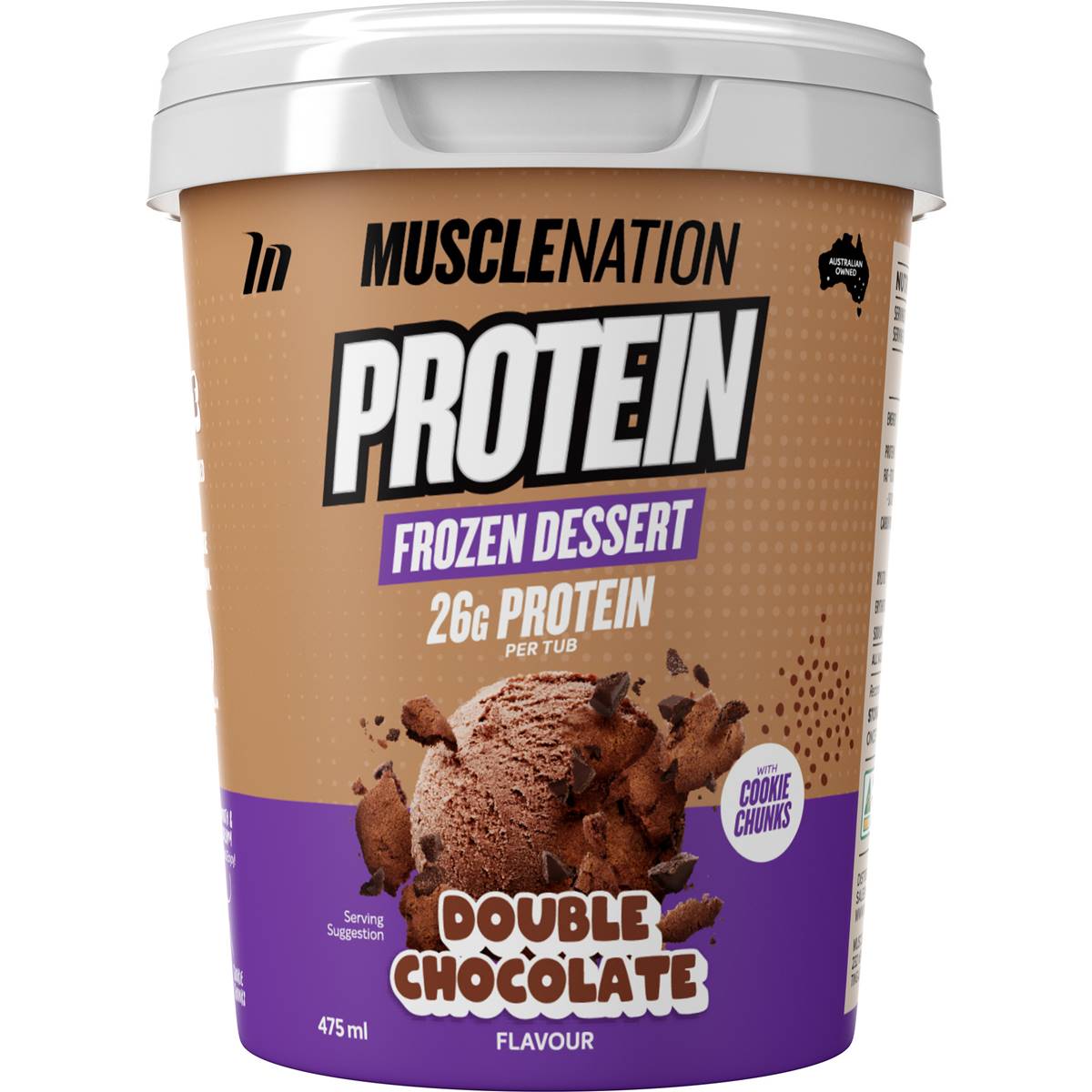 Muscle Nation Protein Frozen Dessert Double Chocolate 475mL
