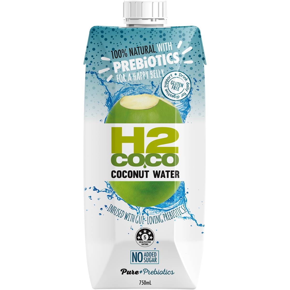 H2coco Pure+ Prebiotic Coconut Water 750ml Woolworths