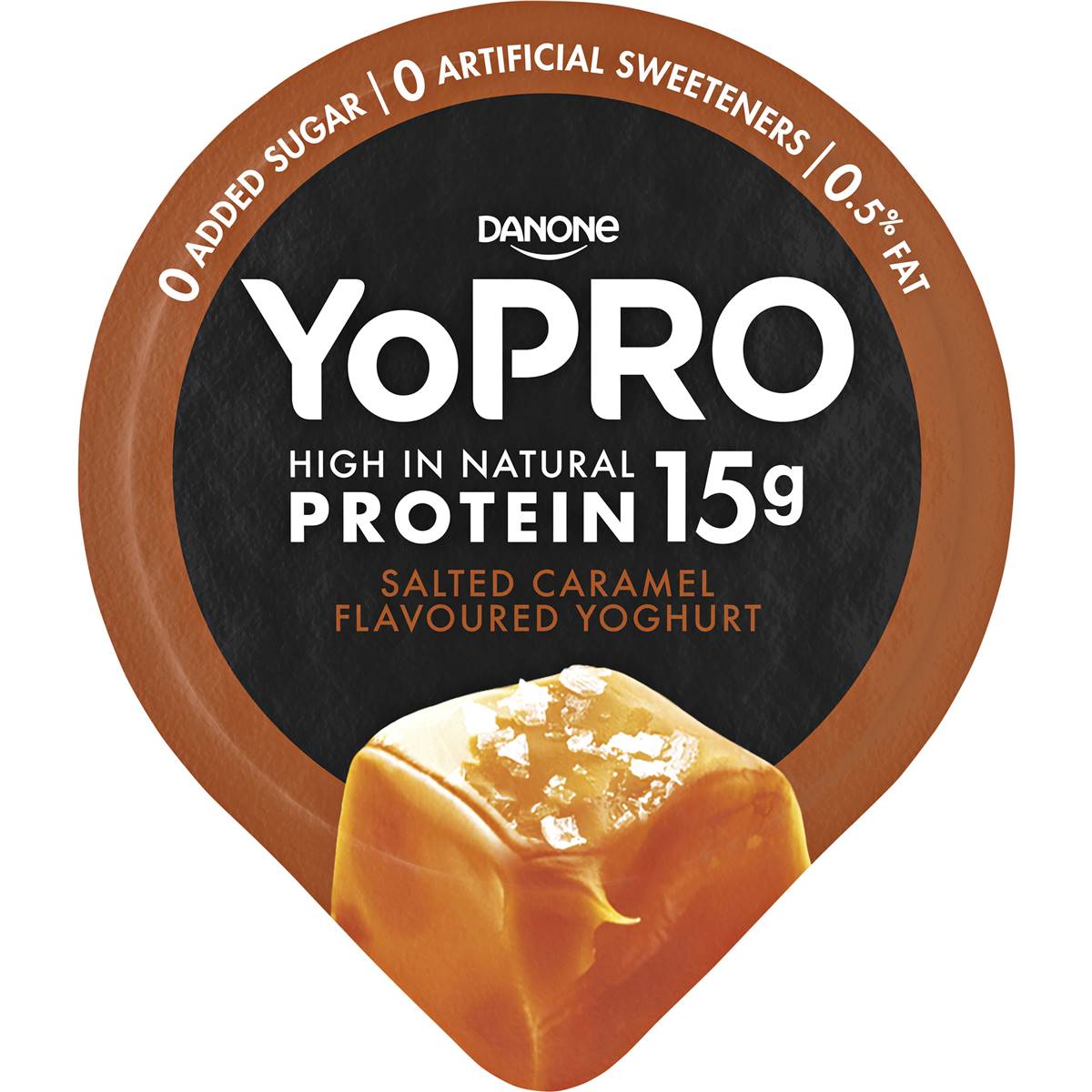 Yopro Danone High Protein Yoghurt No Added Sugar Salted Caramel 160g