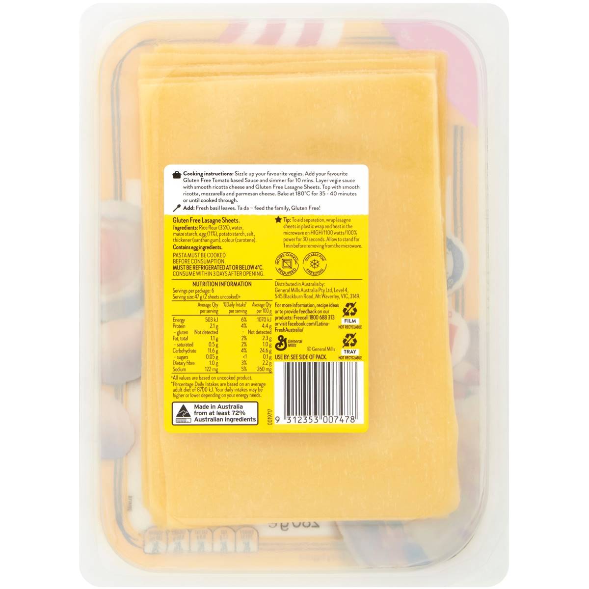 Latina Fresh Gluten Free Lasagne Sheets 280g | Woolworths