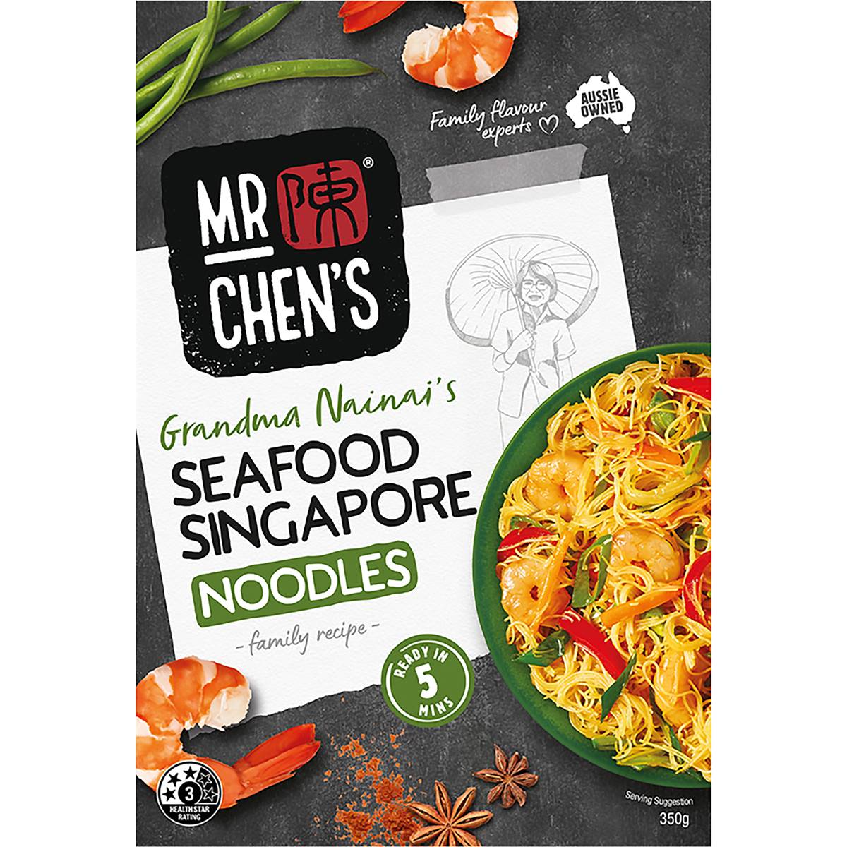 Mr Chen's Seafood Singapore Noodles 350g | Woolworths