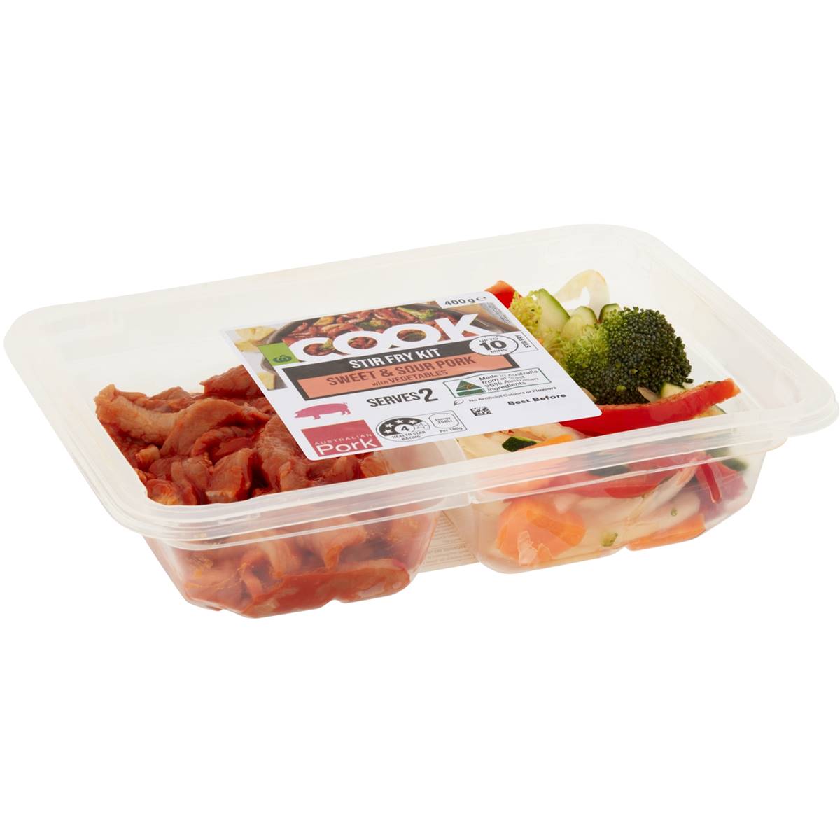 Woolworths Cook Stir Fry Kit Sweet & Sour Pork With Vegetables 400g Woolworths
