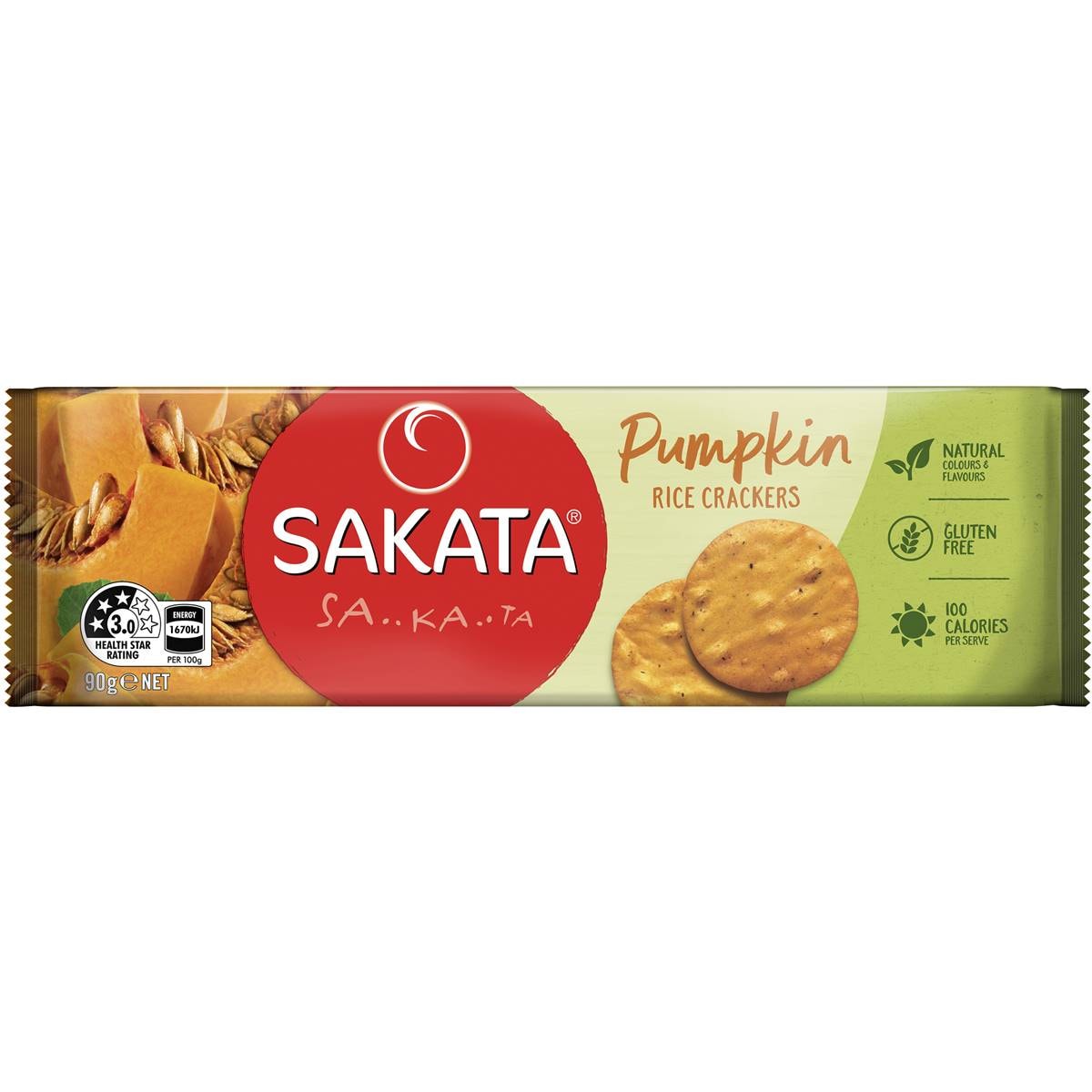 Sakata Rice Crackers Pumpkin 90g Woolworths