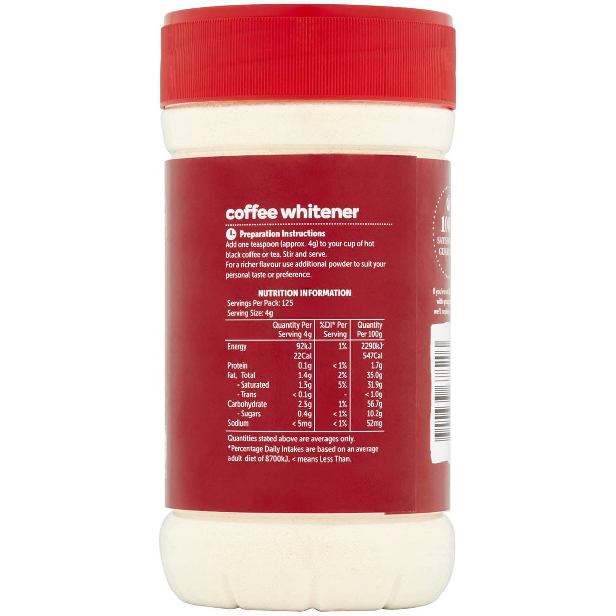 Homebrand Instant Coffee Whitener 500g Woolworths