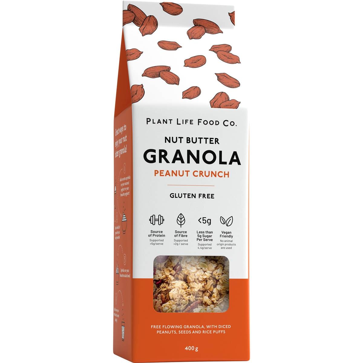 Plant Life Food Co. Nut Bar Granola Peanut Crunch 400g Woolworths