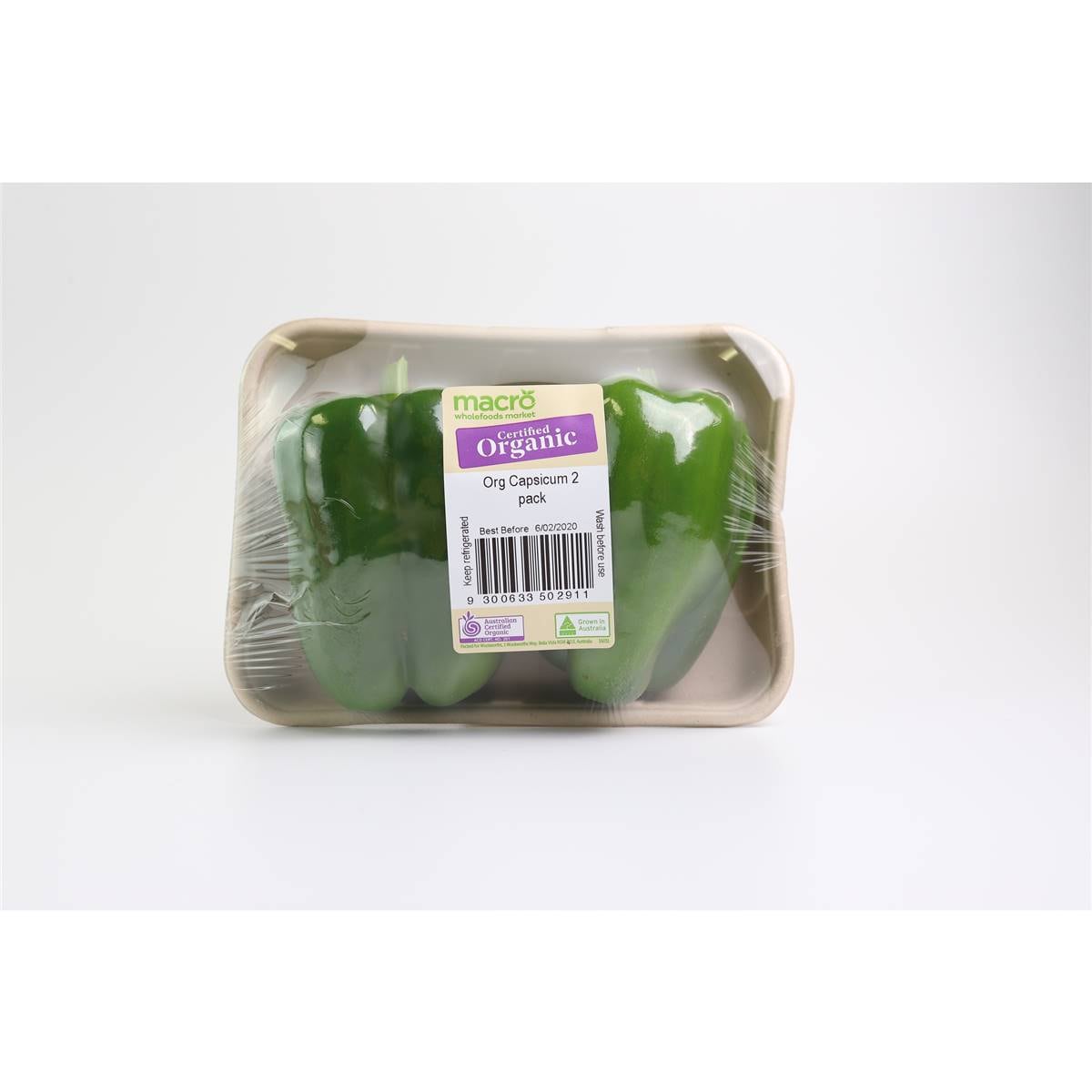 Macro Organic Green Capsicum 400g