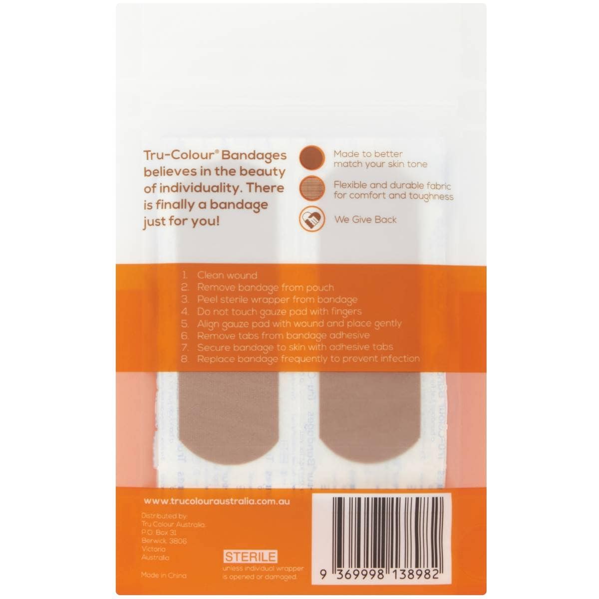 Tru Colour Skin Tone Bandages Orange 20 Pack Woolworths