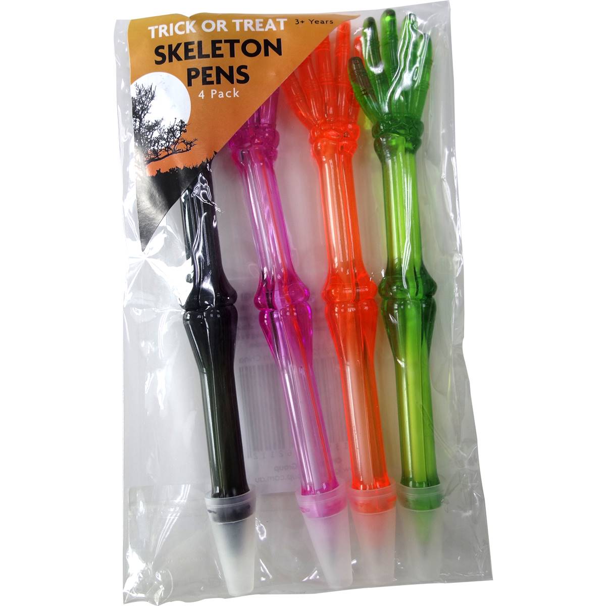Halloween Trick Or Treat Skeleton Pen 4 Pack Woolworths