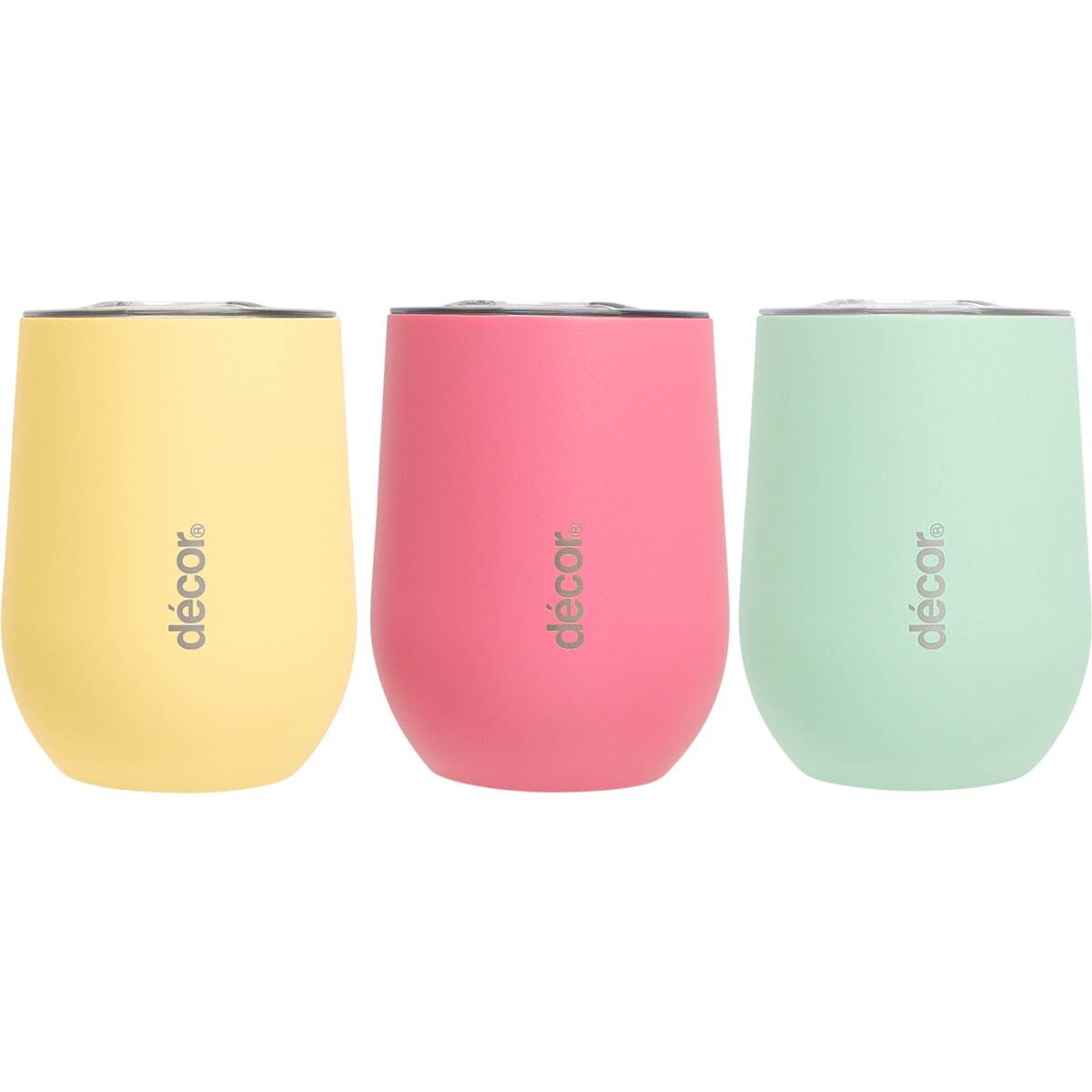 Decor Double Wall Wine & Coffee Cup Stainless Steel Assorted 350ml Woolworths