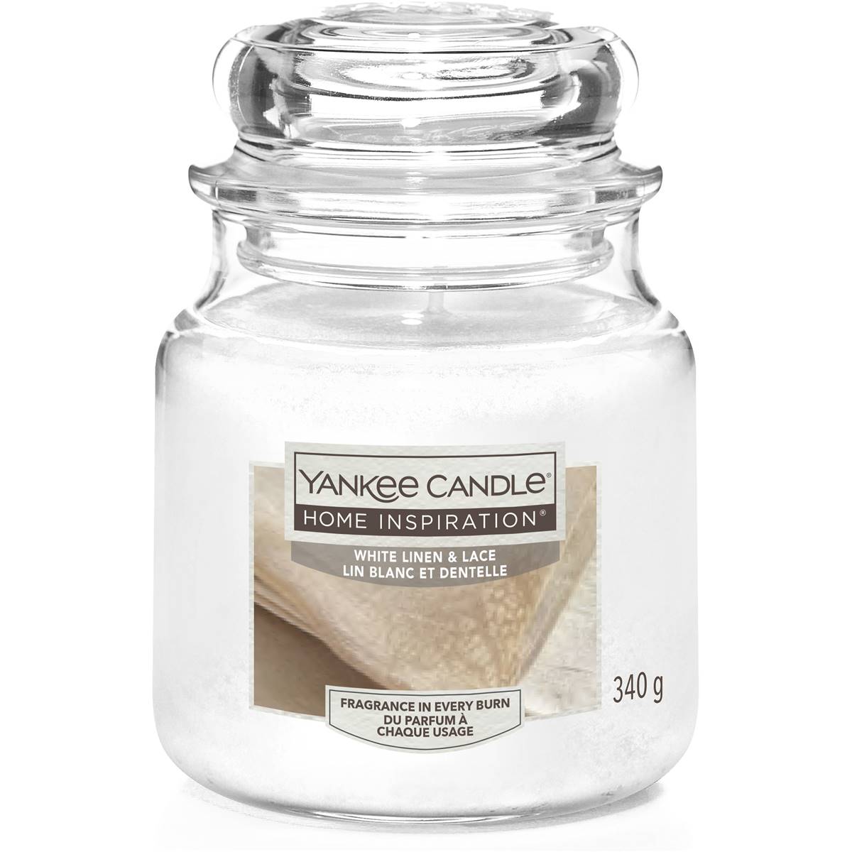 Yankee Candle Home Inspiration White Linen & Lace Candle Jar 340g