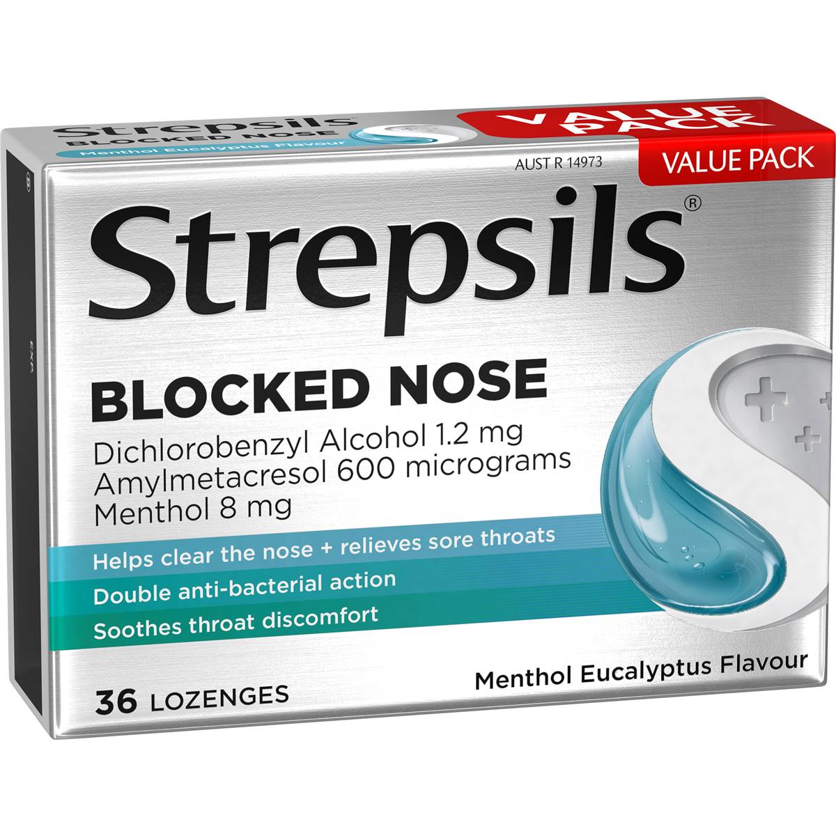 Strepsils Plus Blocked Nose Sore Throat Lozenges Menthol