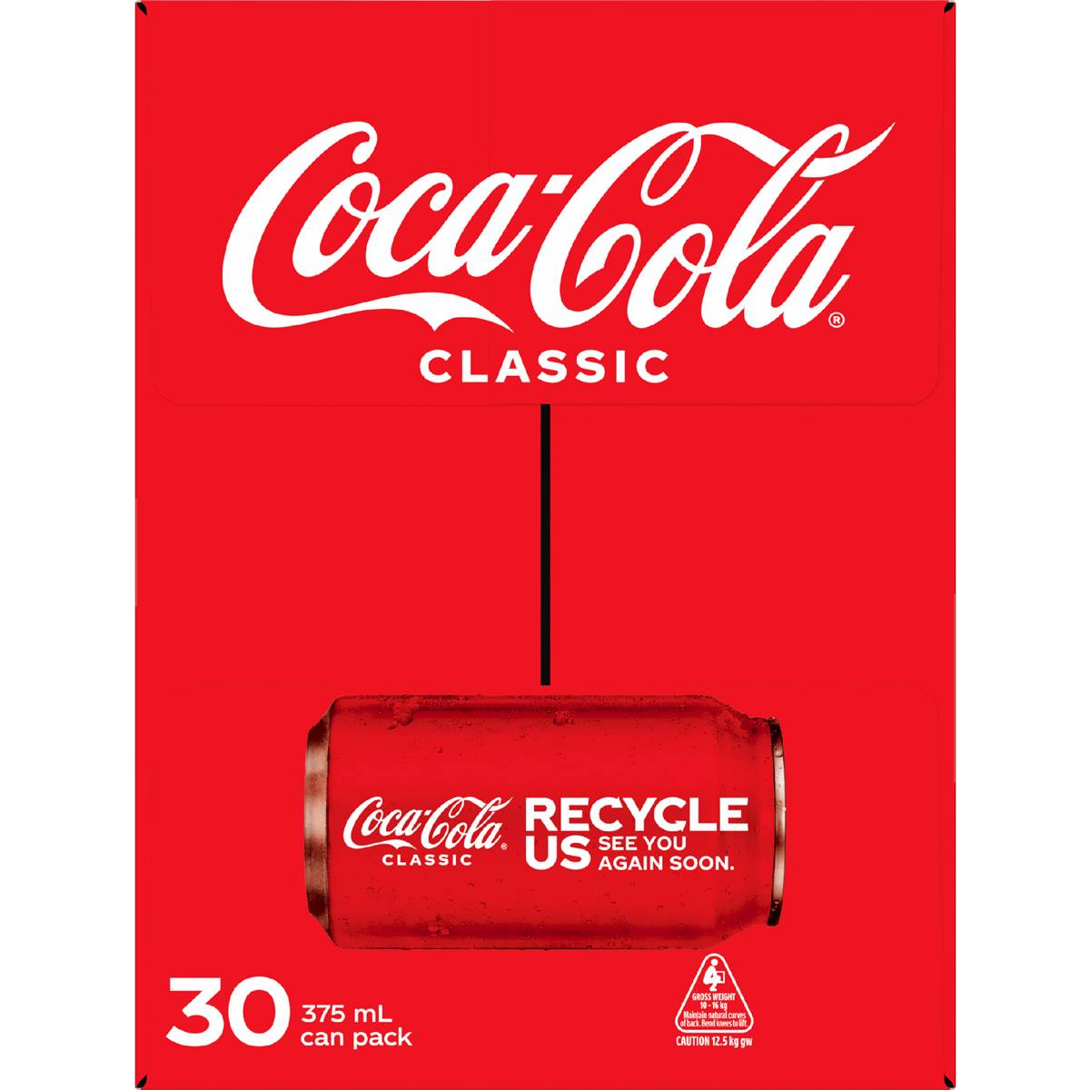 Coca Cola Classic Soft Drink Multipack Cans 375ml X 30 Pack Woolworths