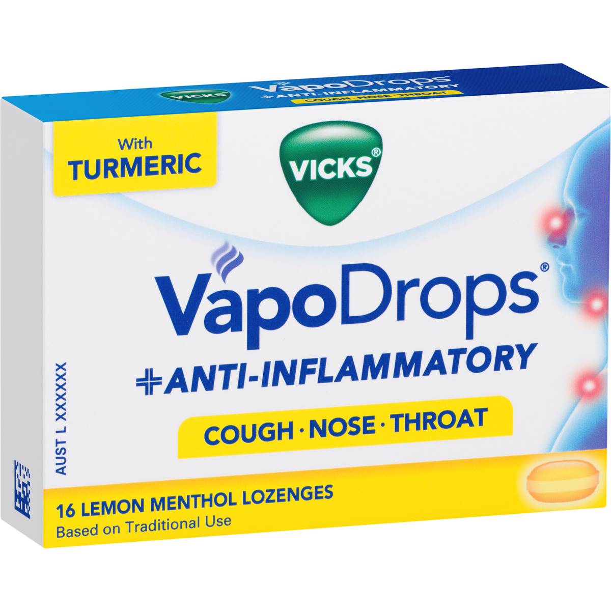 Vicks Vapodrops & Antiinflammatory Lemon Menthol Lozenges 16 Pack