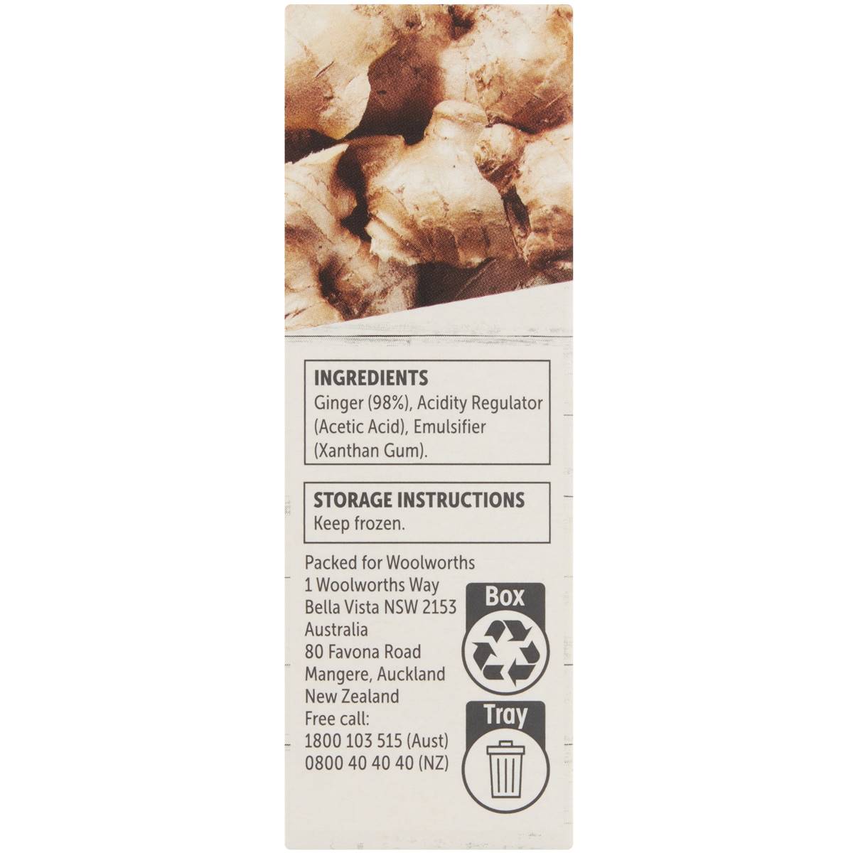 Woolworths Prep Set Go Frozen Crushed Ginger 90g Woolworths