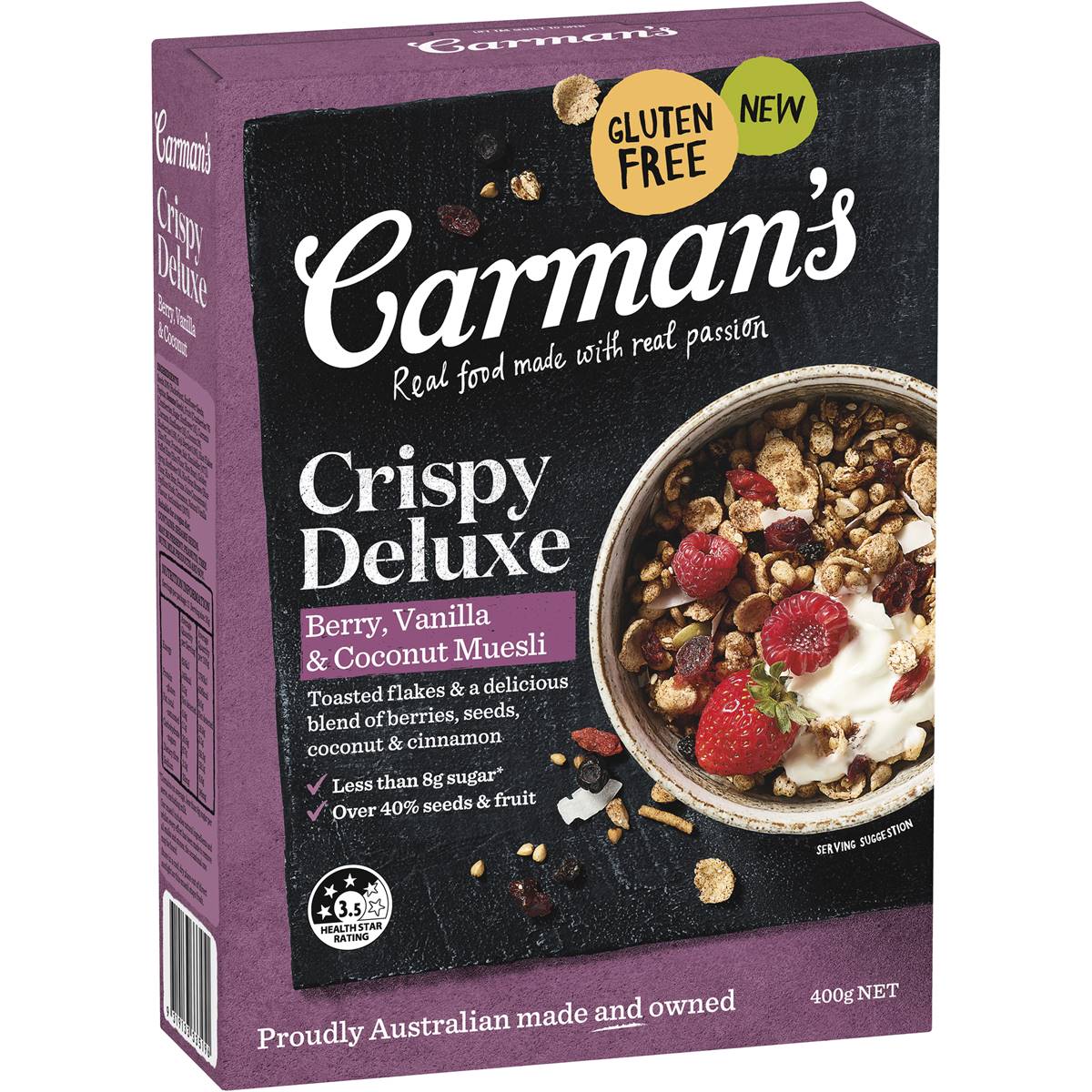 Carman's Crispy Deluxe Berry Vanilla & Coconut Muesli 400g Woolworths