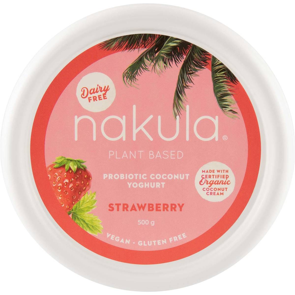 Nakula Plant Based Probiotic Coconut Milk Yoghurt Strawberry 500g