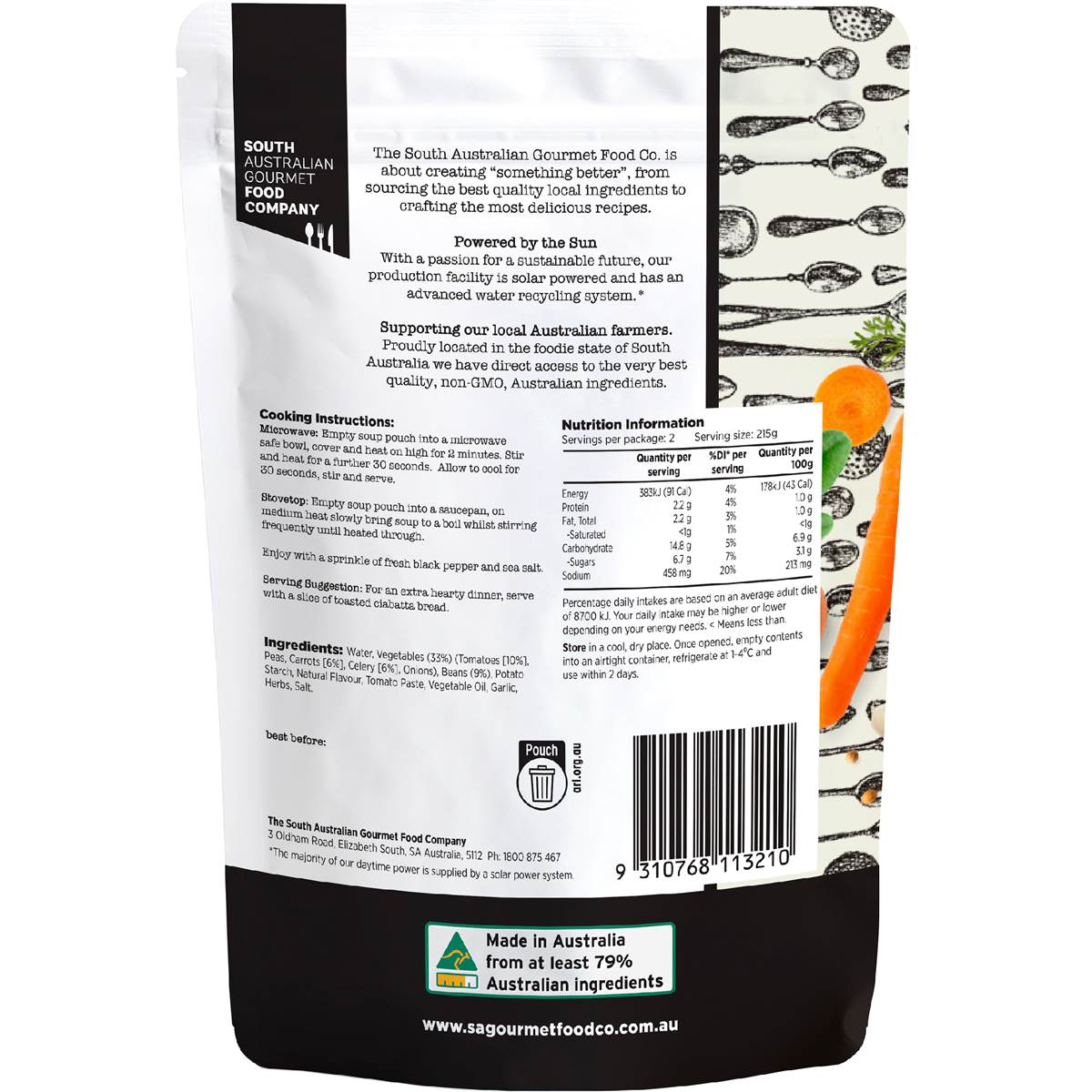 South Australian Gourmet Food Company Classic Italian Minestrone Soup