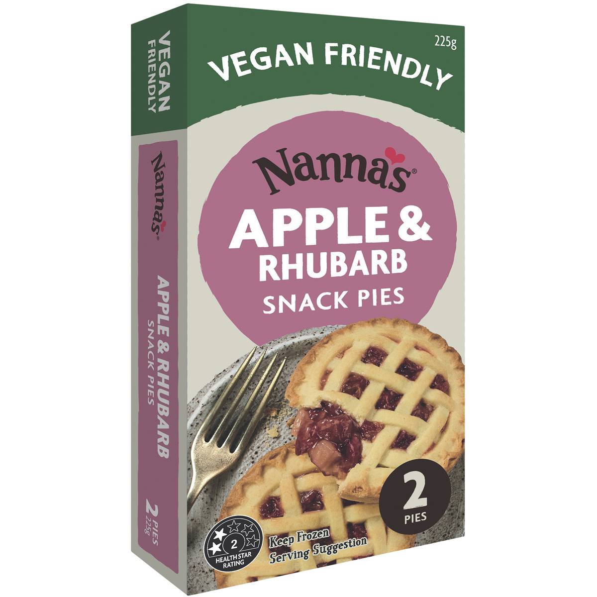 Nanna's Vegan Friendly Apple & Rhubarb Snack Pies 2 Pack Woolworths