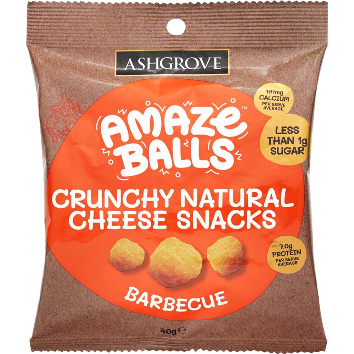 Amazeballs Crunchy Natural Cheese Snacks Barbecue