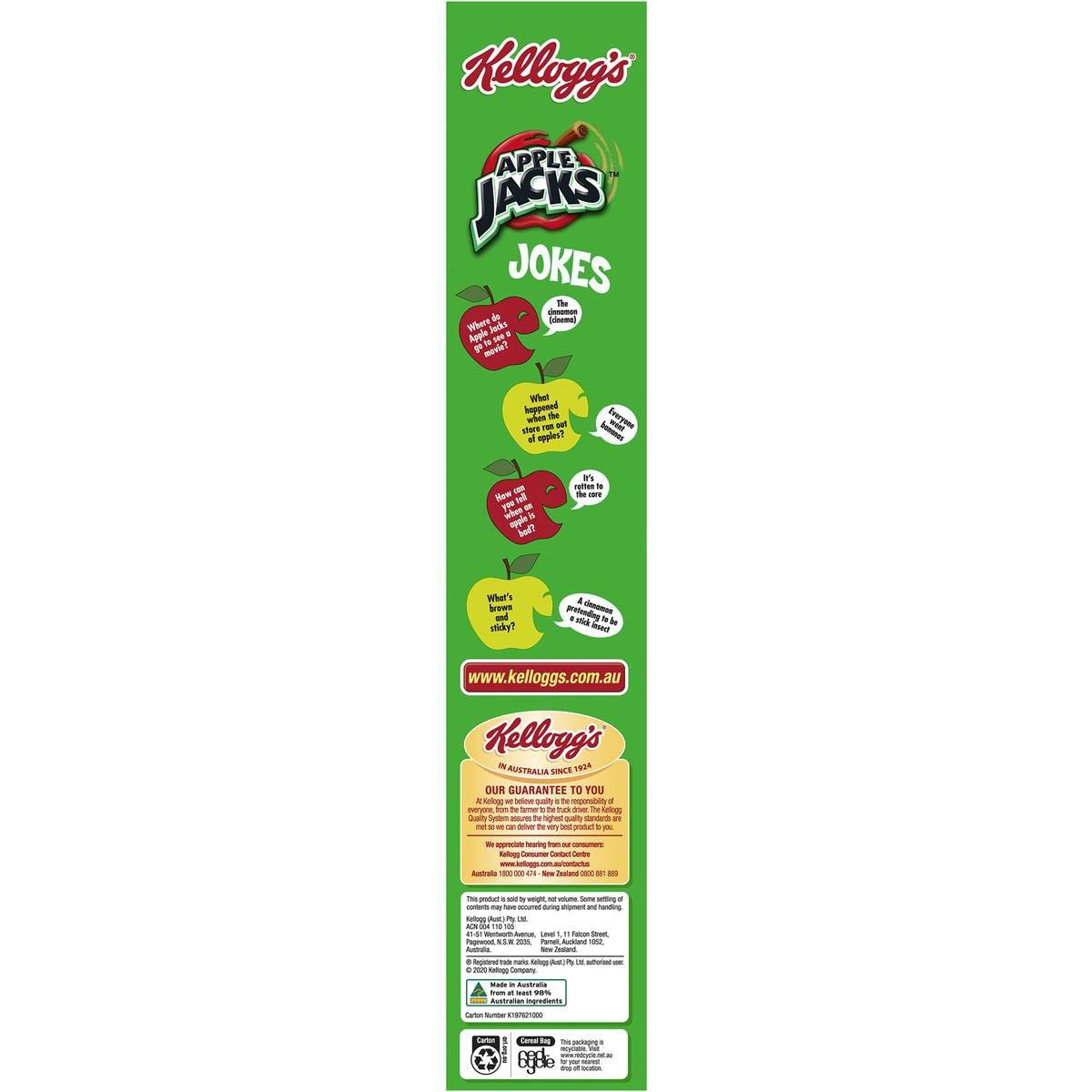Kellogg's Apple Jacks Breakfast Cereal 500g Woolworths