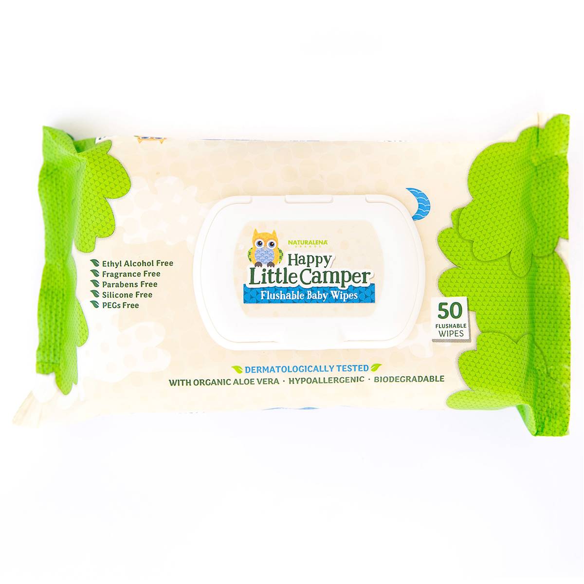 Happy Little Camper Flushable Baby Wipes 50 Pack Woolworths