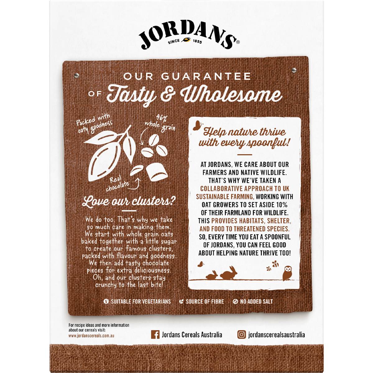 Jordans Cluster Bites Milk Chocolate 500g Woolworths
