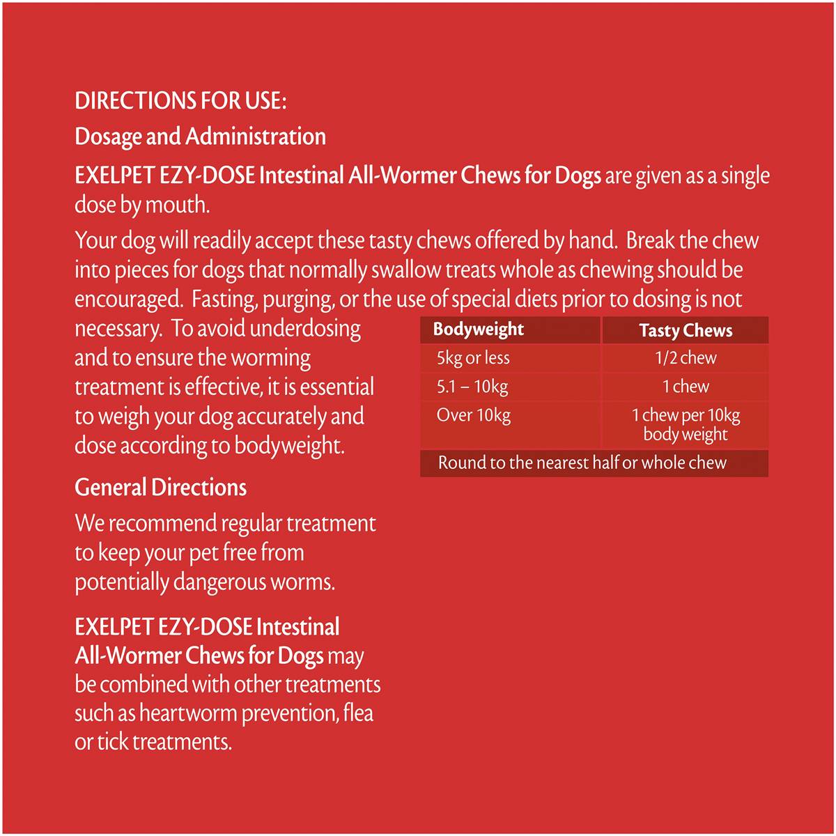 Exelpet Ezydose Dog Treatment Intestinal All Wormer 4 Pack Woolworths