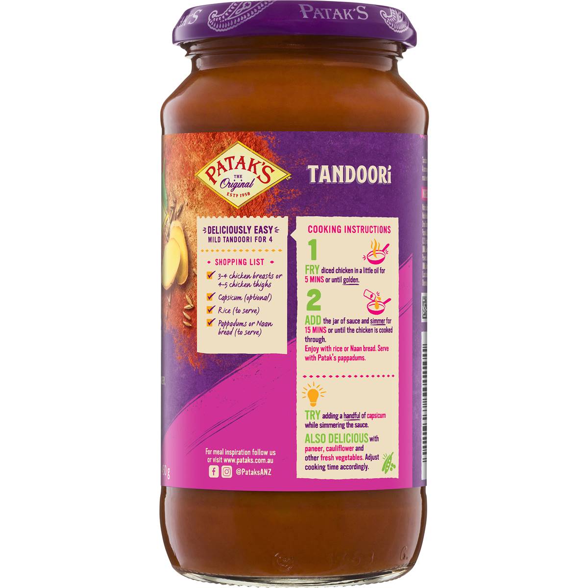 Patak's Tandoori Curry Simmer Sauce Sauce 450g | Woolworths