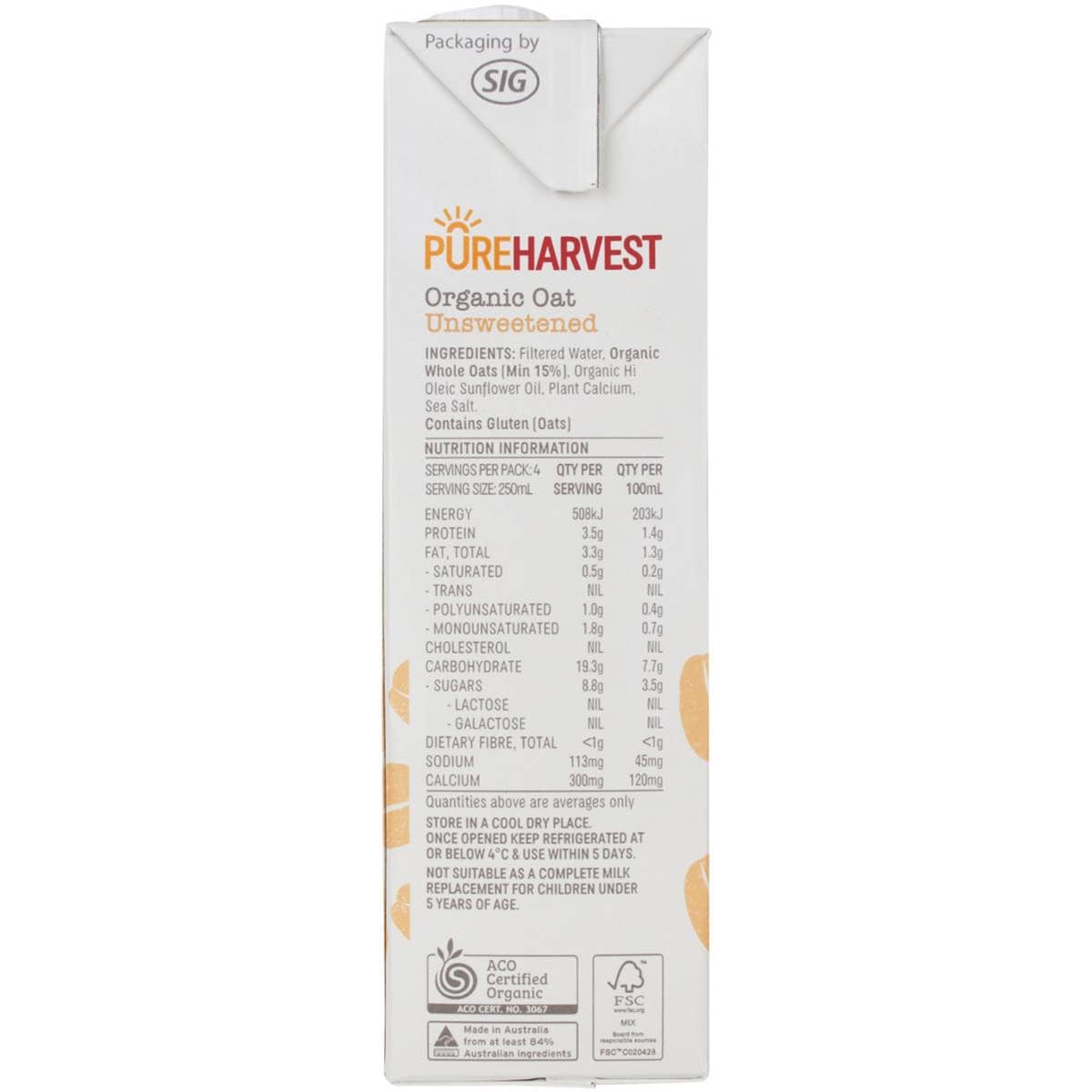 Pureharvest Organic Oat Milk 1l Woolworths