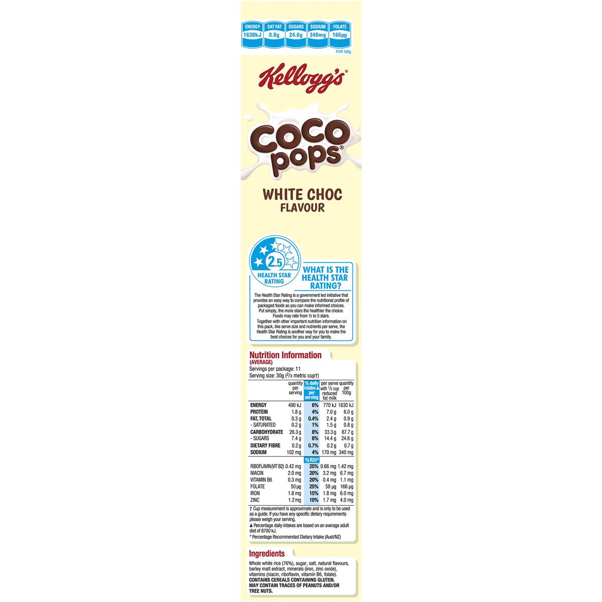 Kellogg's Coco Pops White Choc Flavour Breakfast Cereal 350g | Woolworths