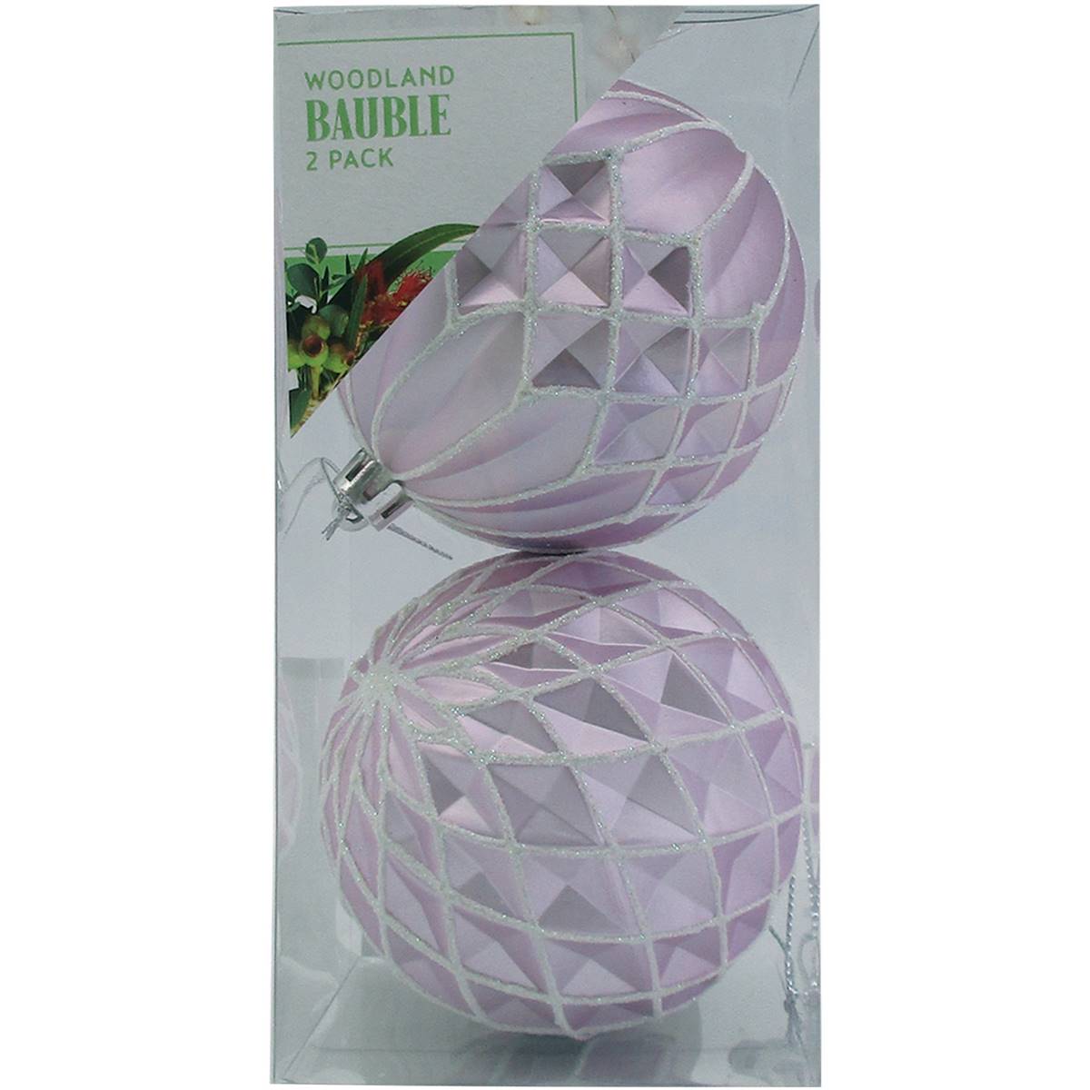 Christmas Woodland Baubles Assorted 2 Pack | Woolworths