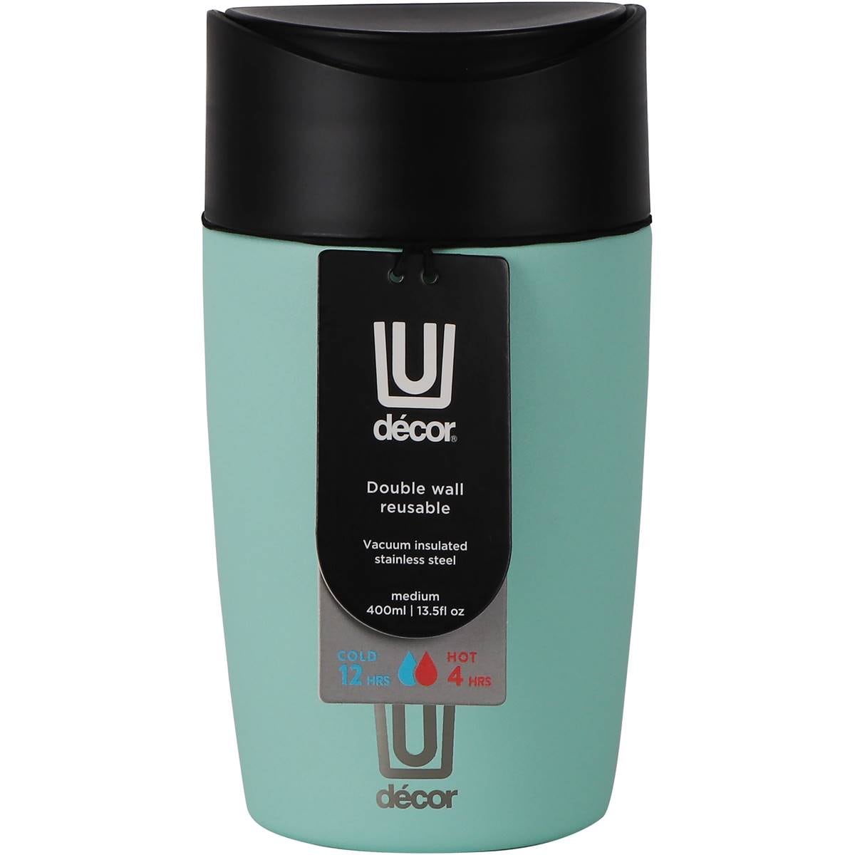 Decor Double Wall Reusable Stainless Steel Flask Assorted 400ml