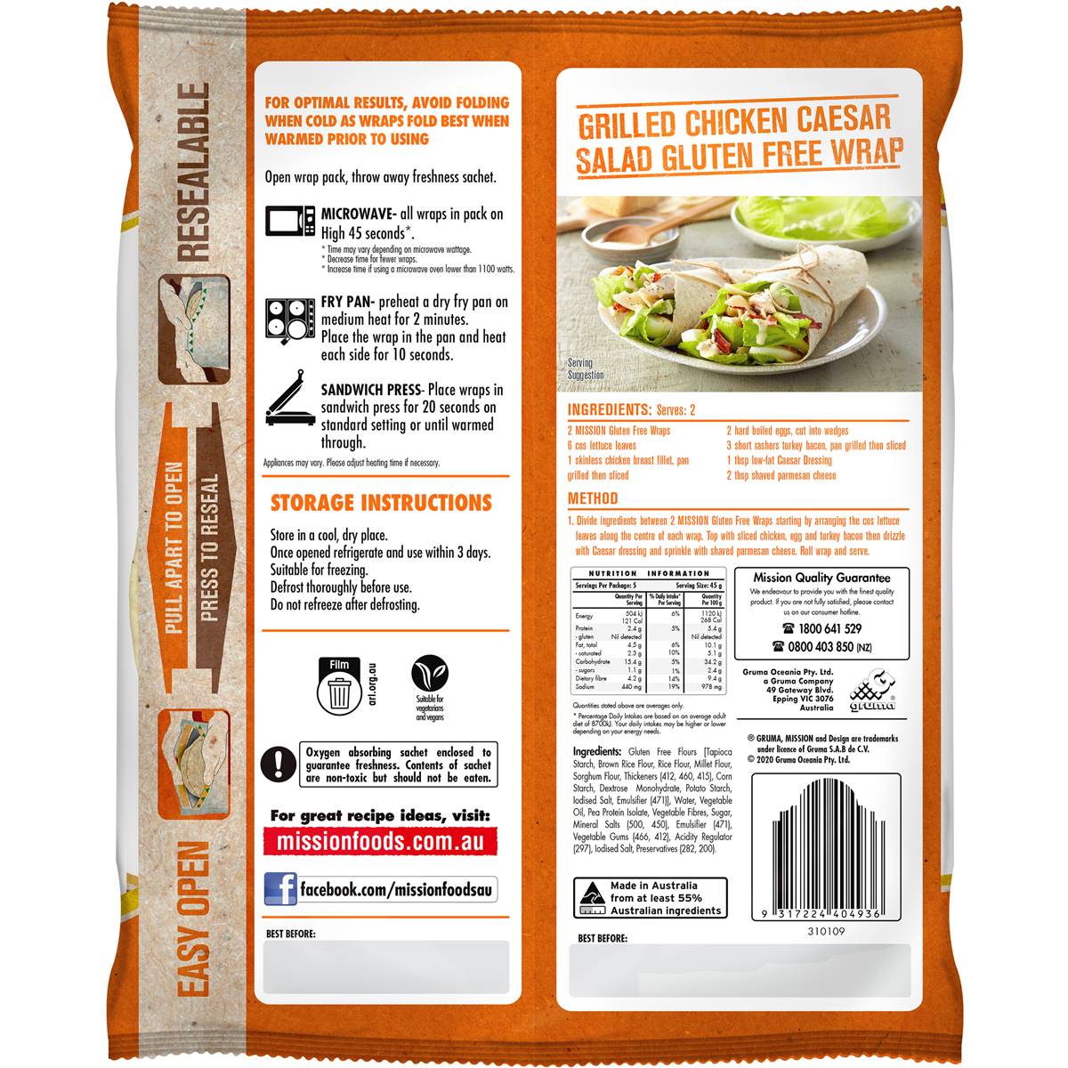 Mission Gluten Free Wraps 225g Woolworths