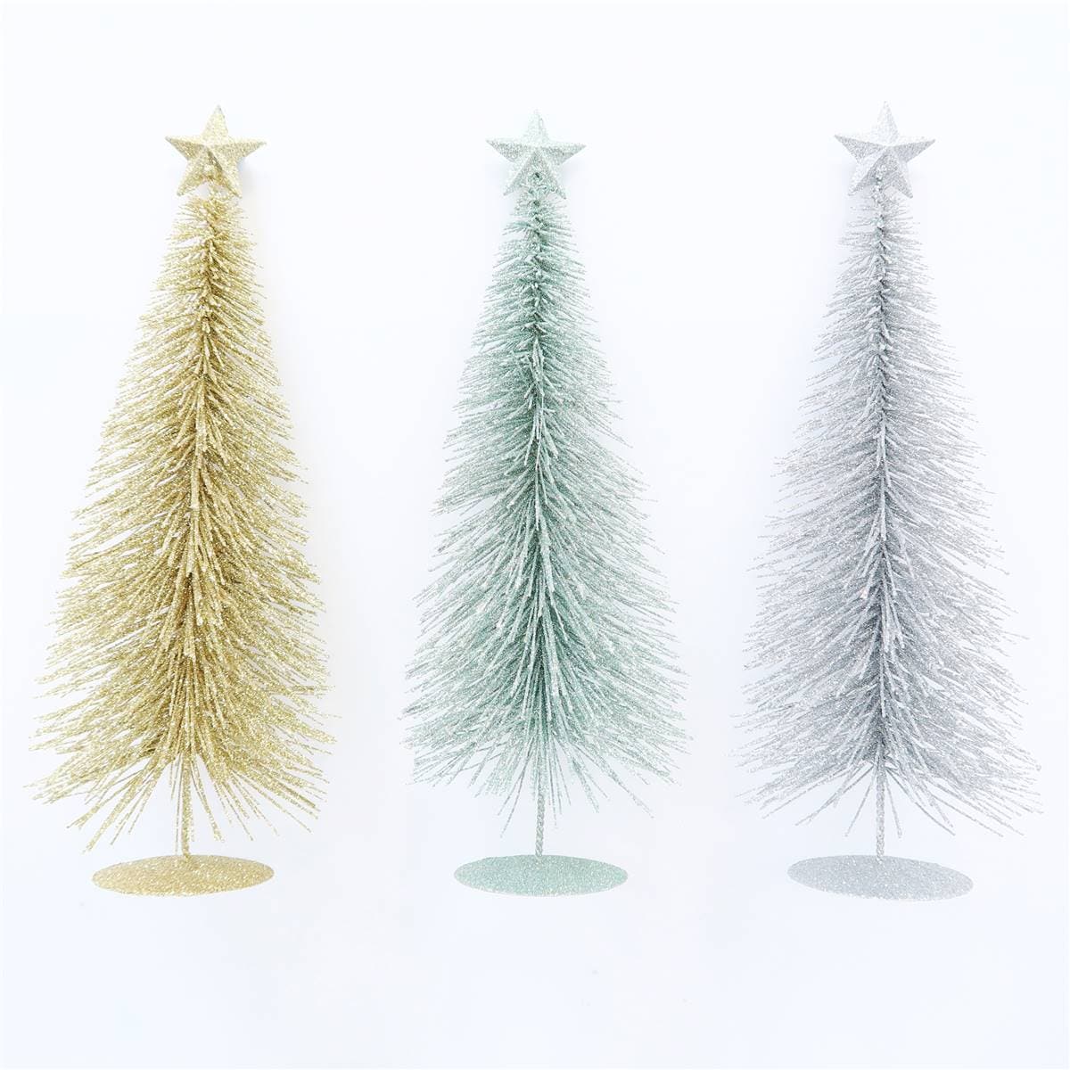 Christmas Glitter Tree Tabletop Assorted Each Woolworths