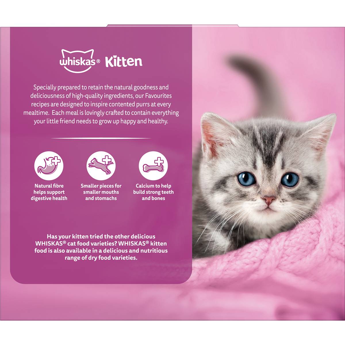Whiskas Kitten 212 Months Wet Cat Food Mixed Favourites In Jelly 85g X
