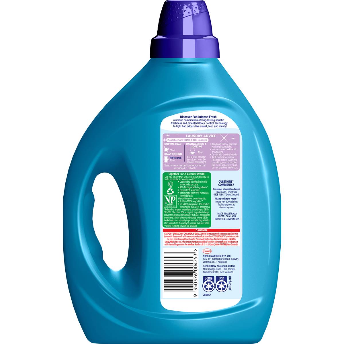 Fab Laundry Liquid Intense Fresh Odour Control 1.8l | Woolworths