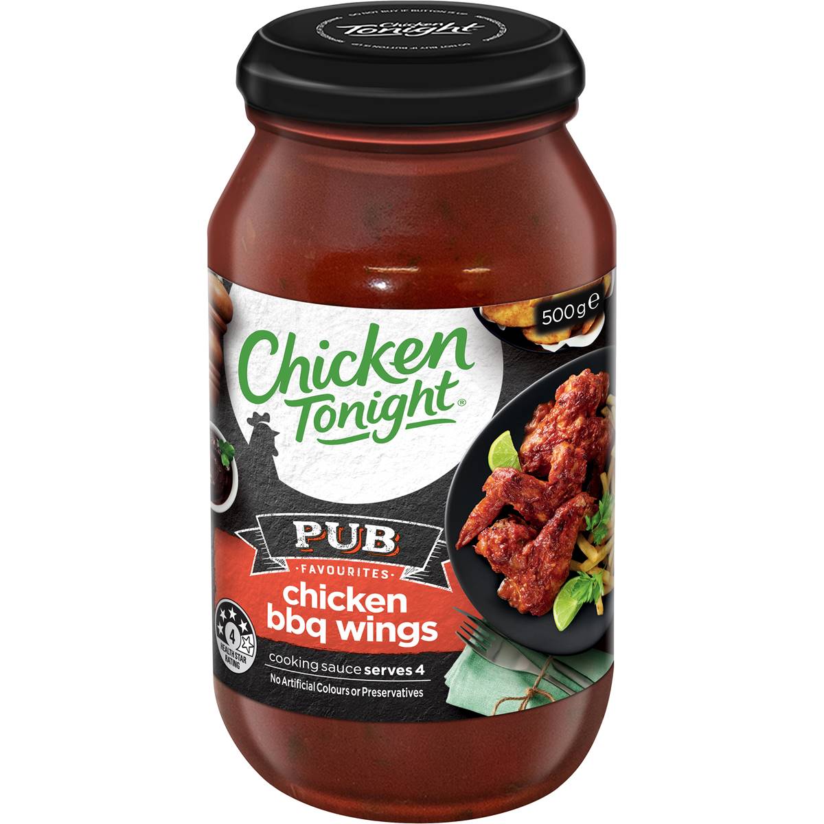 Chicken Tonight Pub Favourites Chicken Bbq Wings Cooking Sauce 500g 